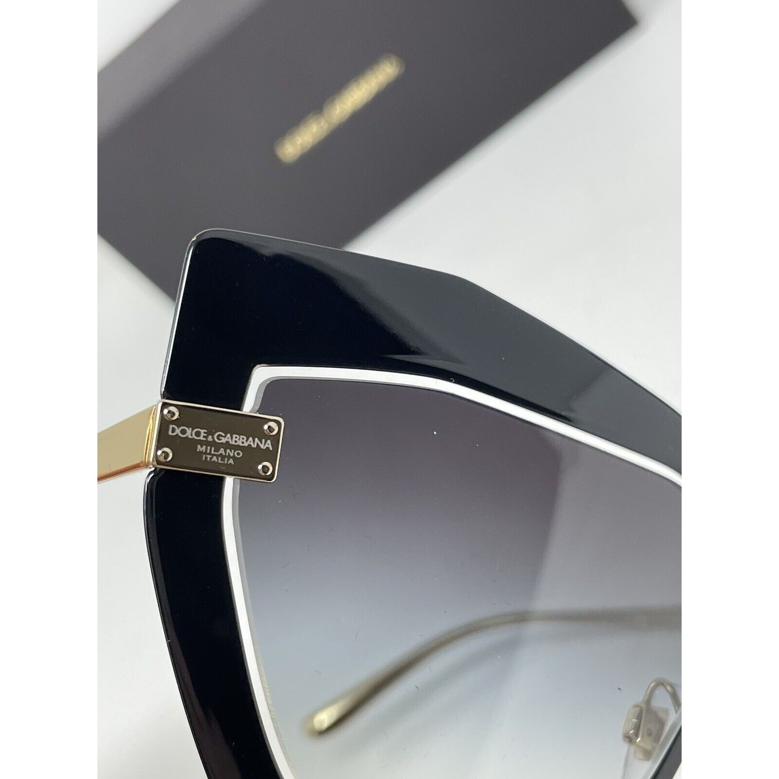 Dolce & Gabbana DOLCE & GABBANA DG2224 Cat Eye Sunglasses | 12688G-GOLD/BLAC Size ONE SIZE - 7 Thumbnail