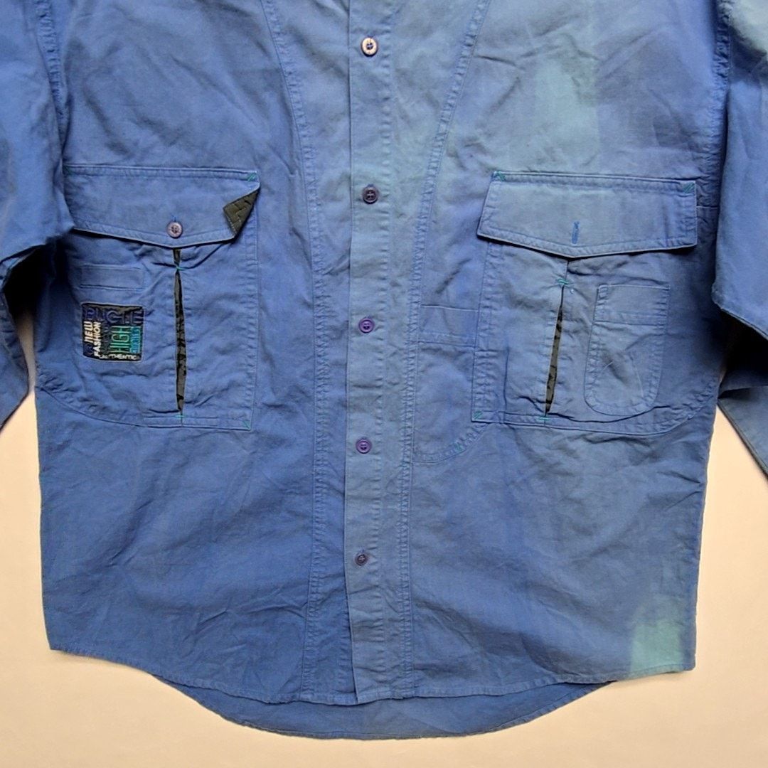 Bugle Boy Vintage Bugle Boy Blue Button-Up Logo Patch M Shirt 90s Size US XL / EU 56 / 4 - 3 Thumbnail