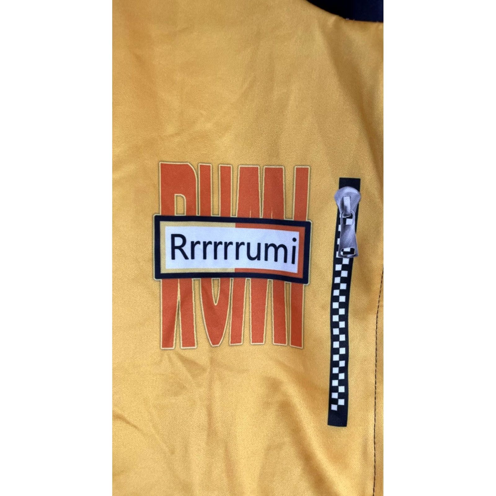 Vintage Rrrrrrumi Jacket Womens Small Yellow Satin Bomber Full Zip Graphic Geometric Cropped Short Sleeve Casual Streetwear Fall Spring Ladies Mens Womens Size S / US 4 / IT 40 - 2 Thumbnail