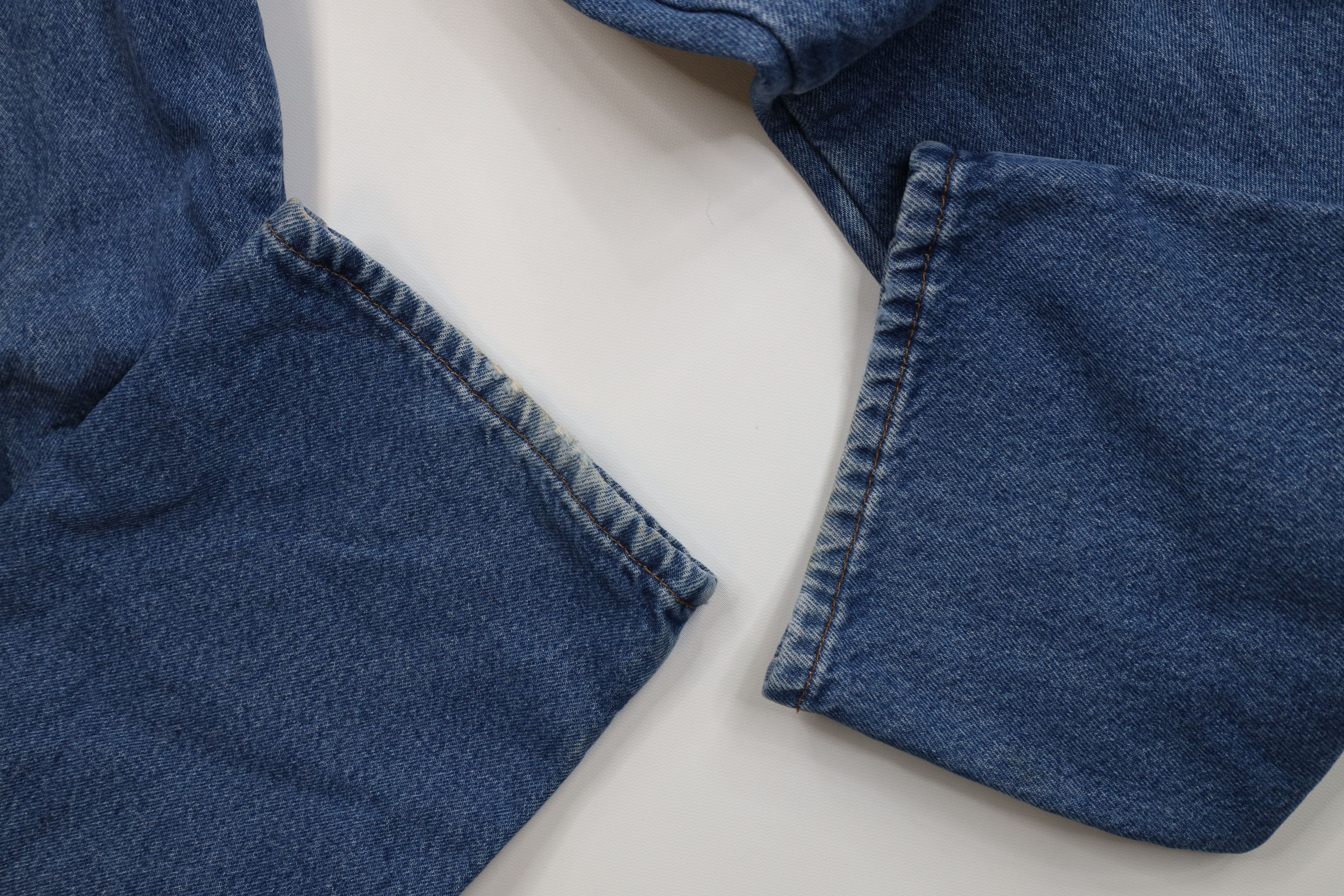 L.L. Bean Vintage 90s Y2K LL Bean Fit Flannel Lined Denim Jeans Blue Size US 34 / EU 50 - 9 Thumbnail