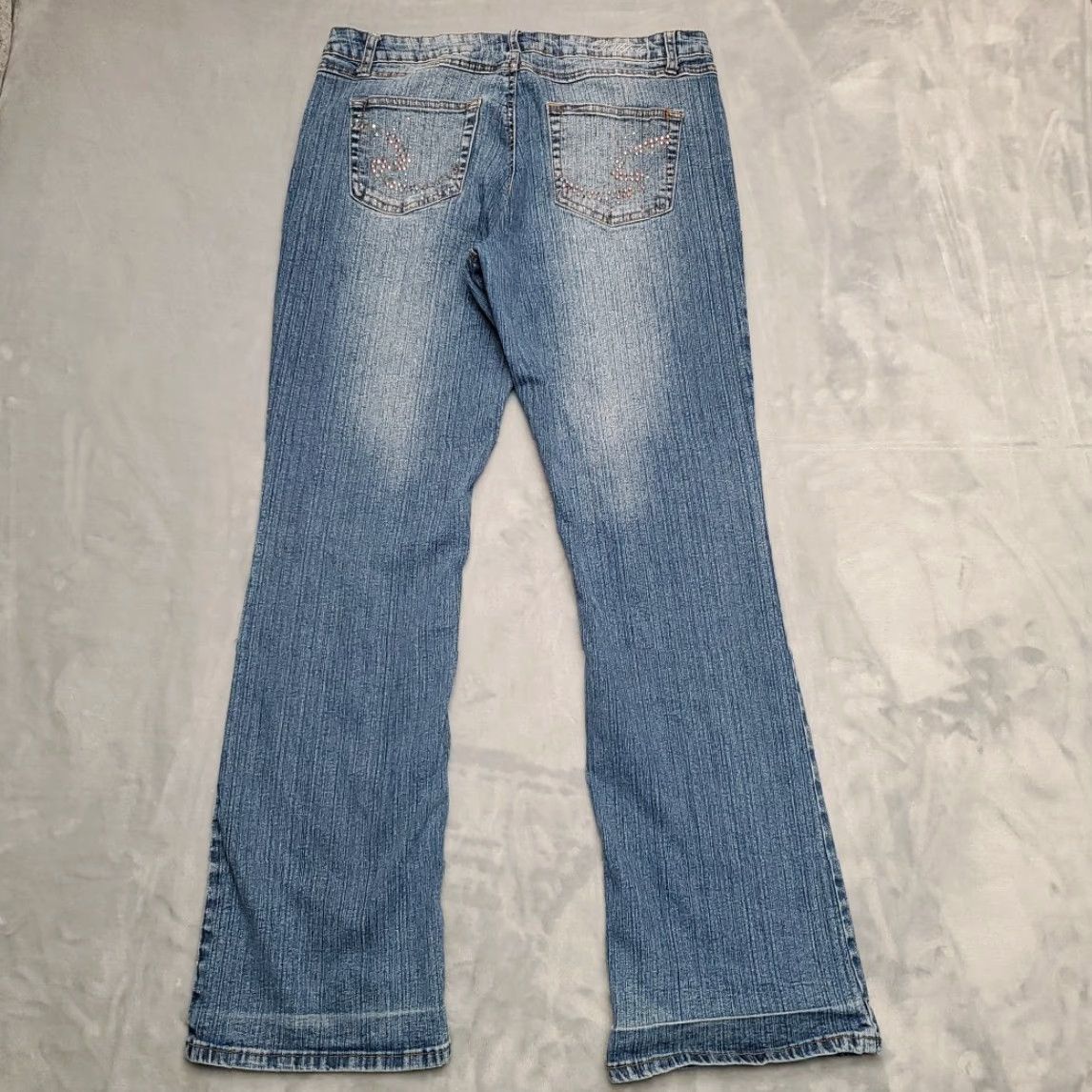 Southpole Southpole Jeans Womens Juniors 13 Blue Denim Boot Cut Flare Y2K Pants Size 34" / US 12 / IT 48 - 7 Thumbnail