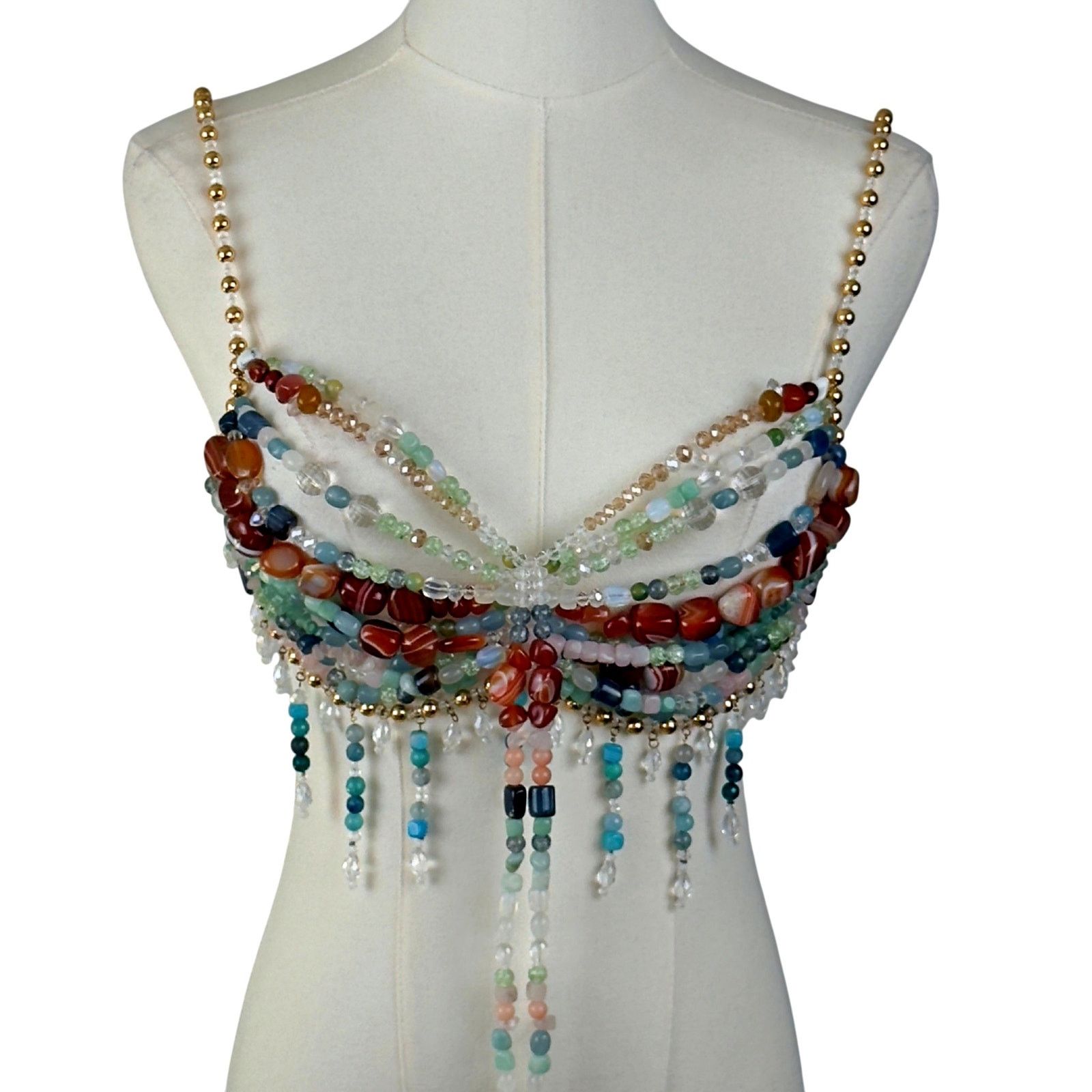 Other Luxury Gemstone Beaded Bralette Crystal Semi-Precious 34B Size S / US 4 / IT 40 - 2 Thumbnail