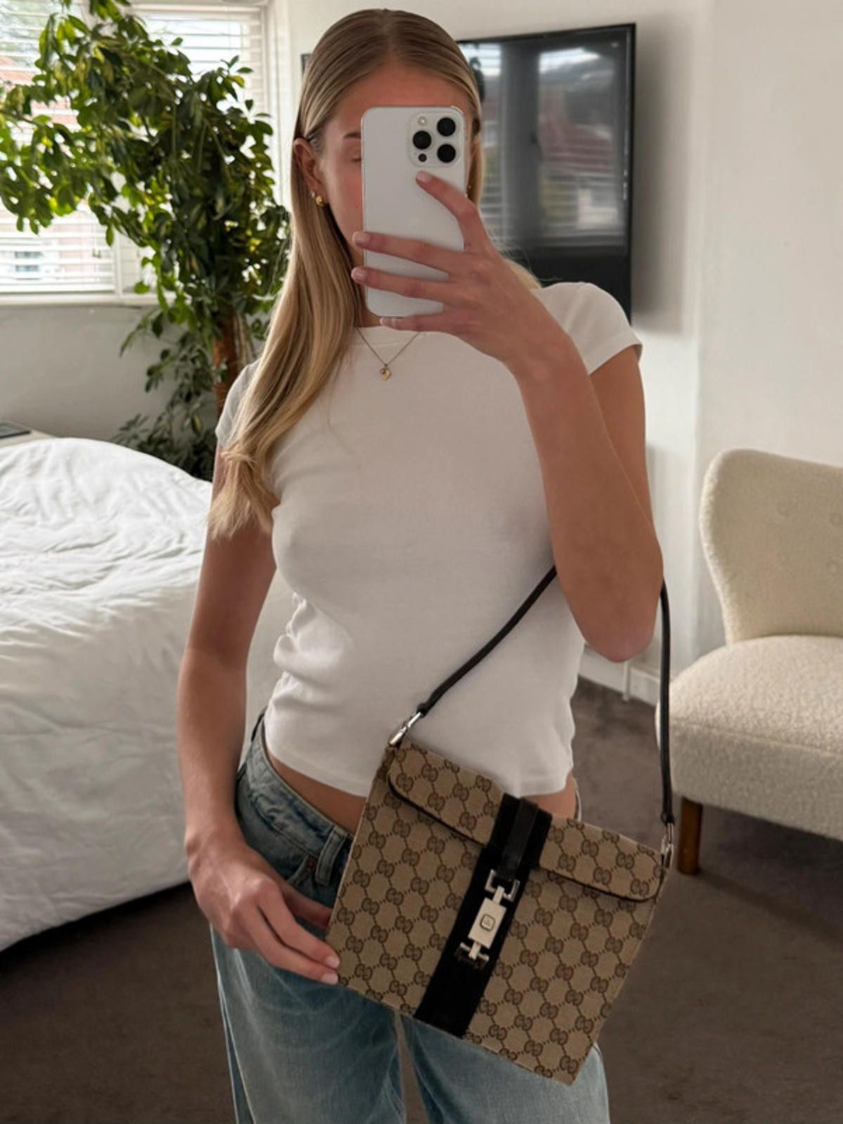 Gucci Gucci Jackie GG Canvas Shoulder Bag Size ONE SIZE - 4 Thumbnail