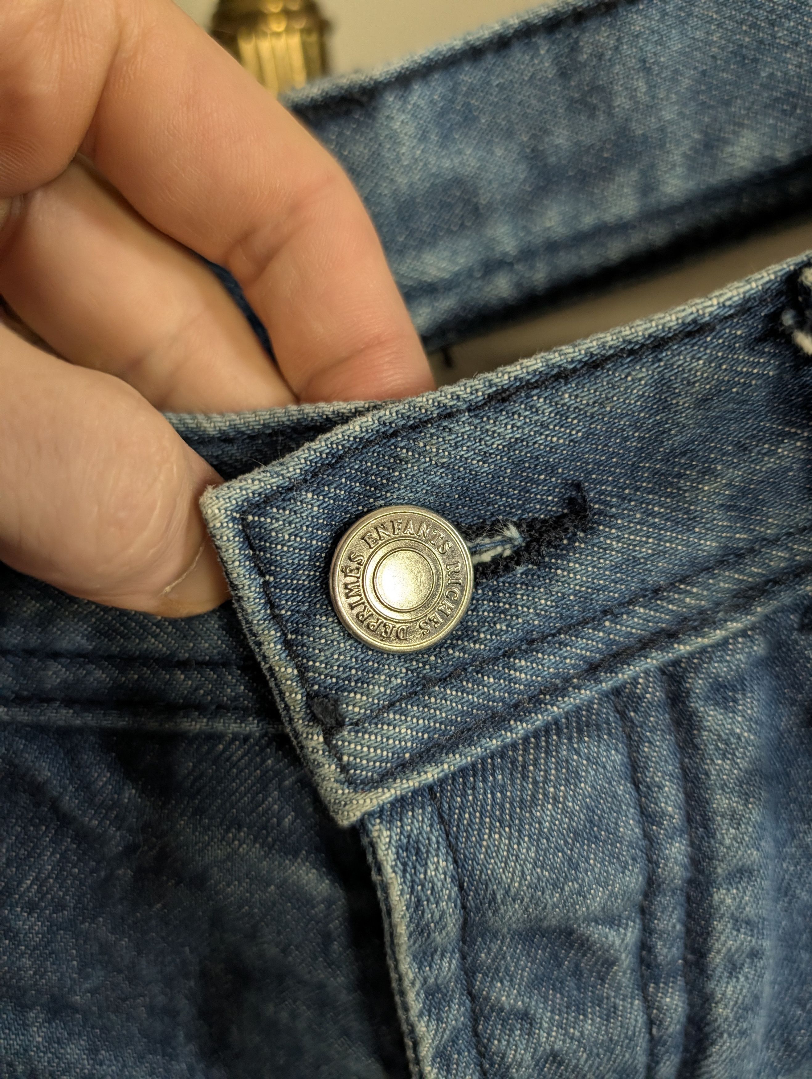 Enfants Riches Deprimes RARE FW22 blue flannel lined salmon denim jeans w tags Size US 31 - 3 Thumbnail