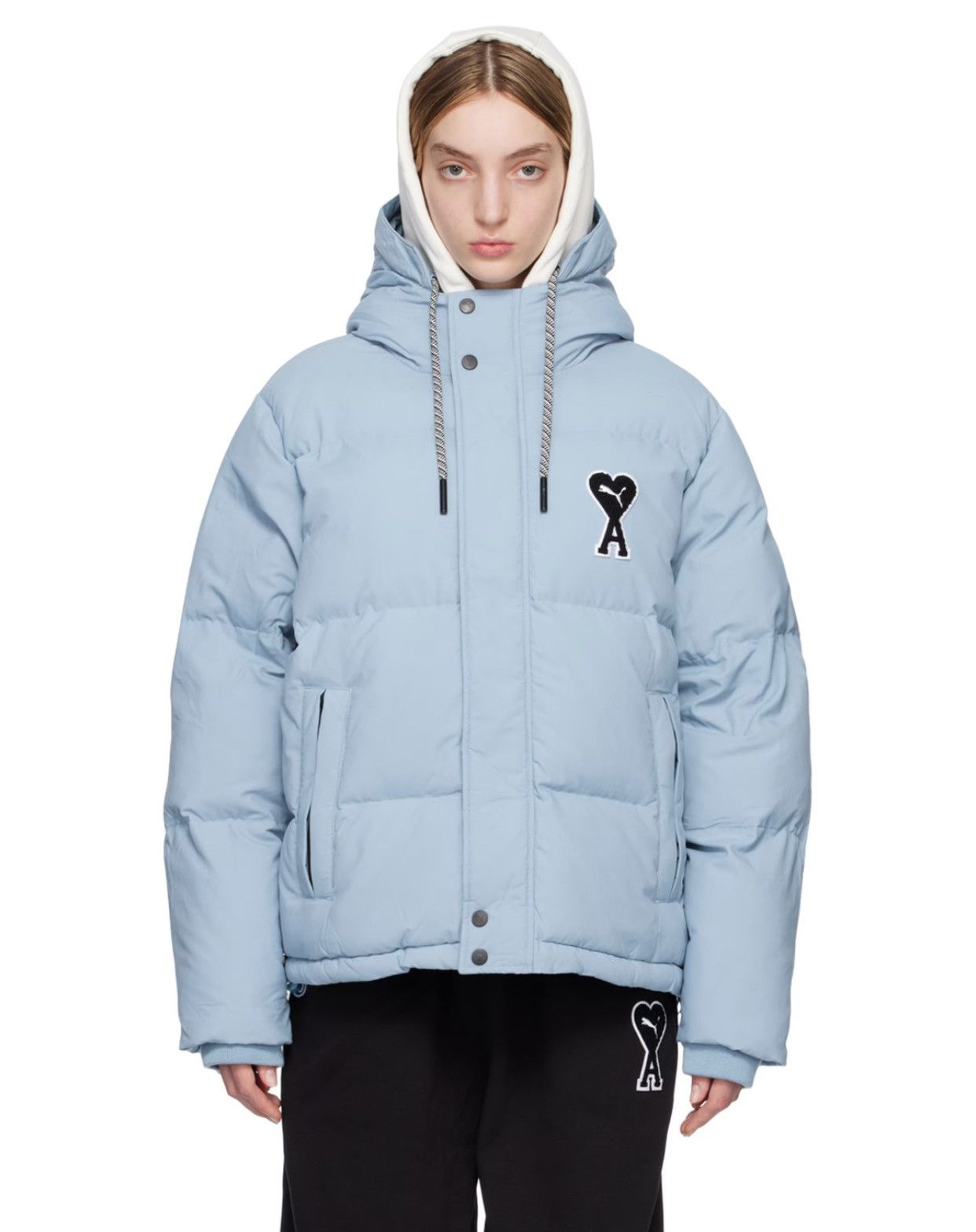 AMI × Puma AMI PARIS Puma Blue Puffer Jacket | Grailed