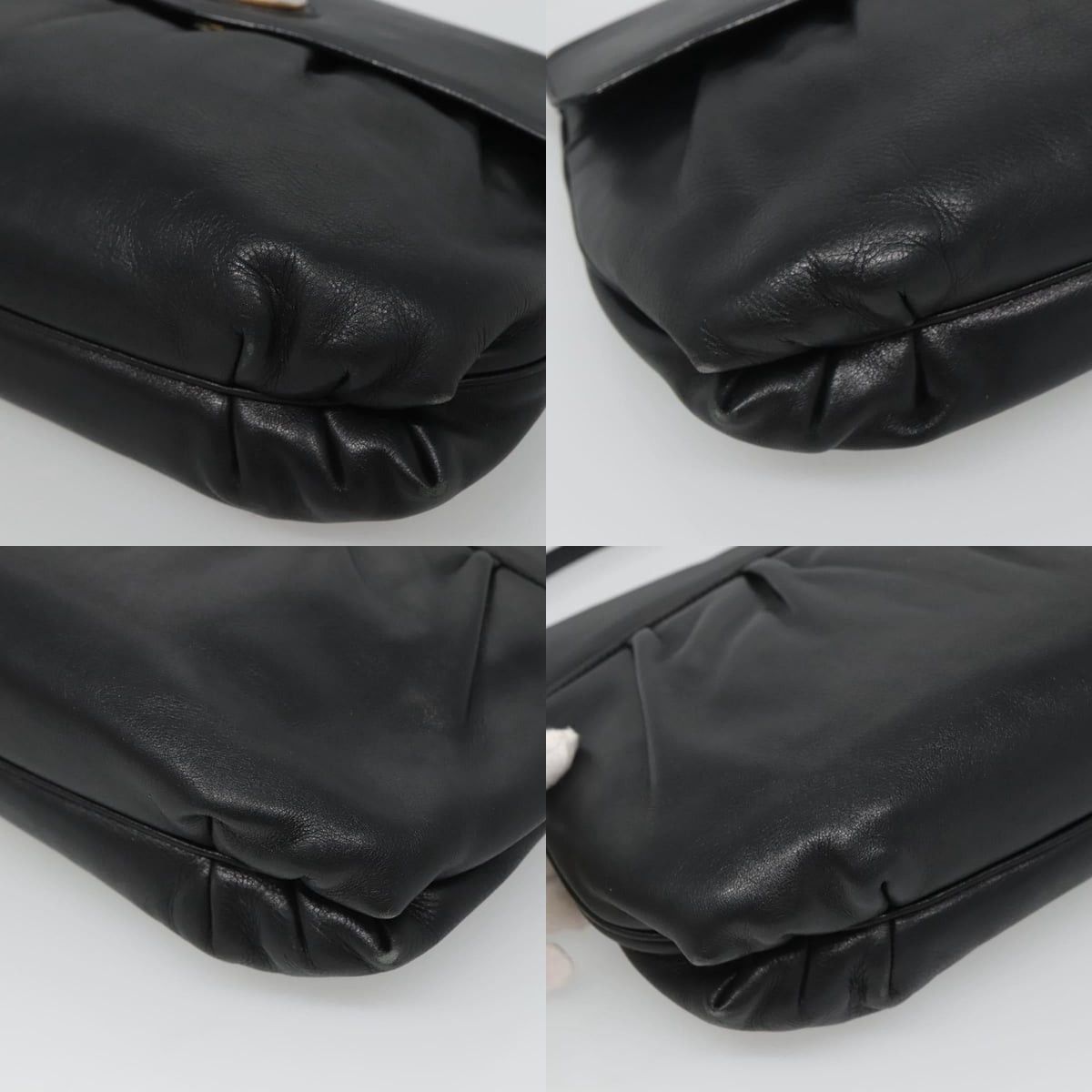 Celine CELINE Shoulder Bag Leather Black Gold Size ONE SIZE - 10 Thumbnail