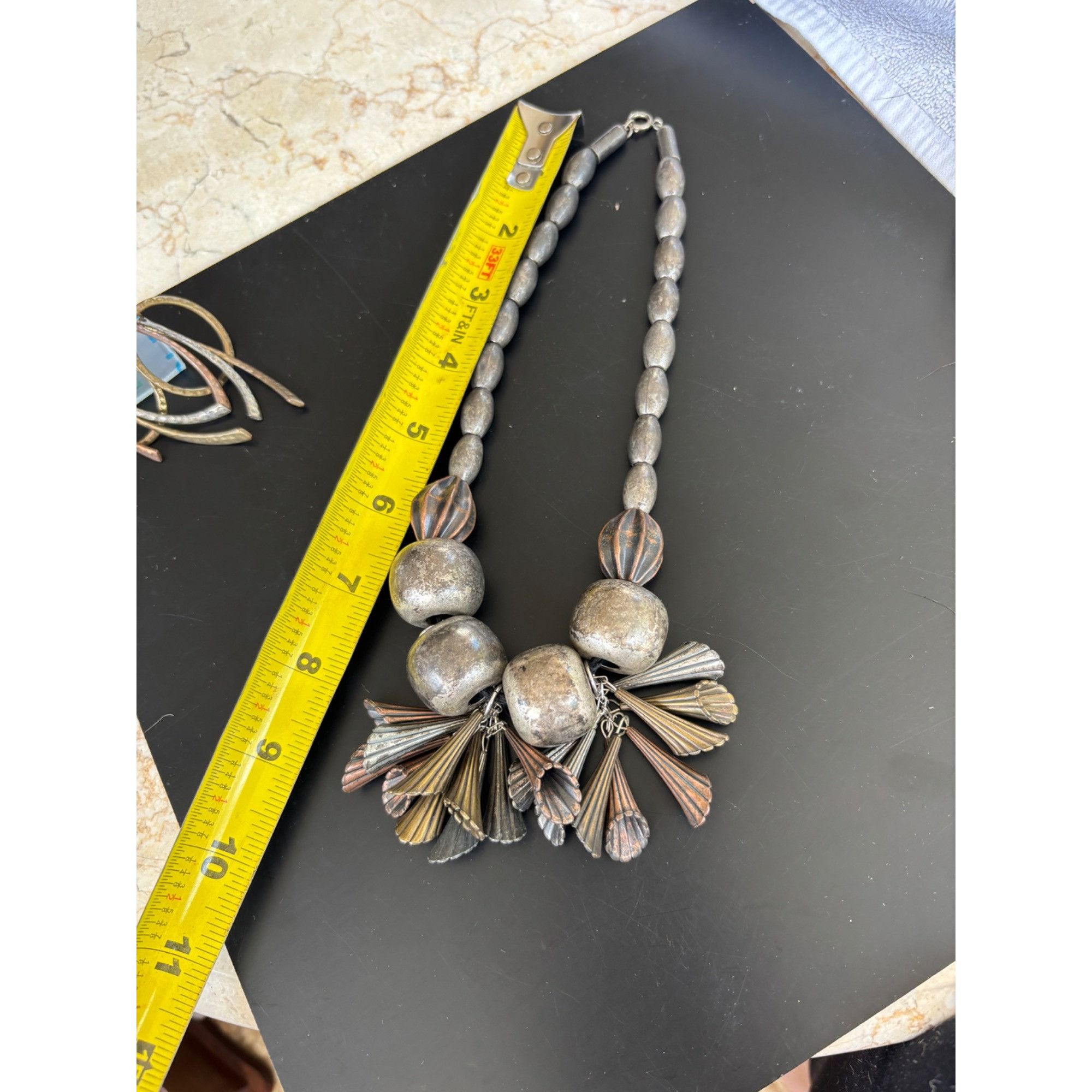 Other Chunky Metallic Statement Necklace & Gold-Tone Dangle Earrin Size ONE SIZE - 7 Thumbnail