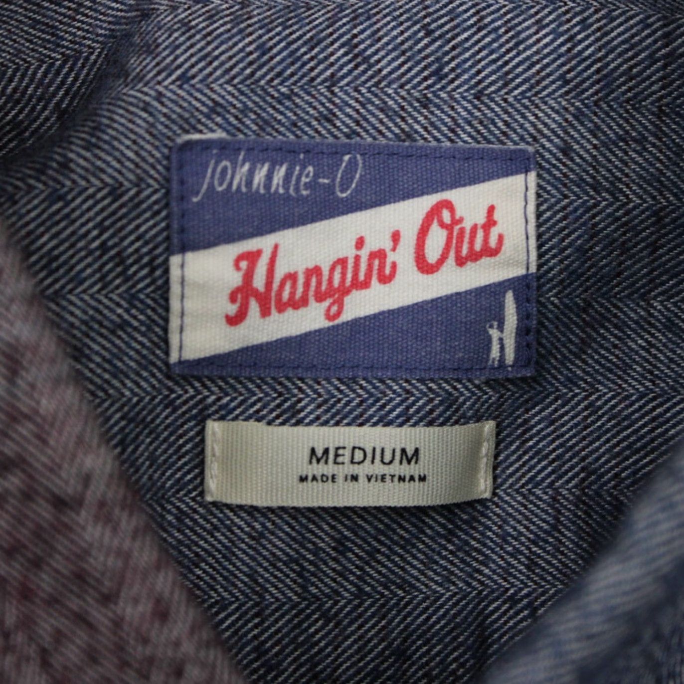 johnnie-O johnnie-O Shirt Adult Medium Red/Blue Roscoe Dip Dye Cotton L/S Button Up Size US M / EU 48-50 / 2 - 7 Thumbnail