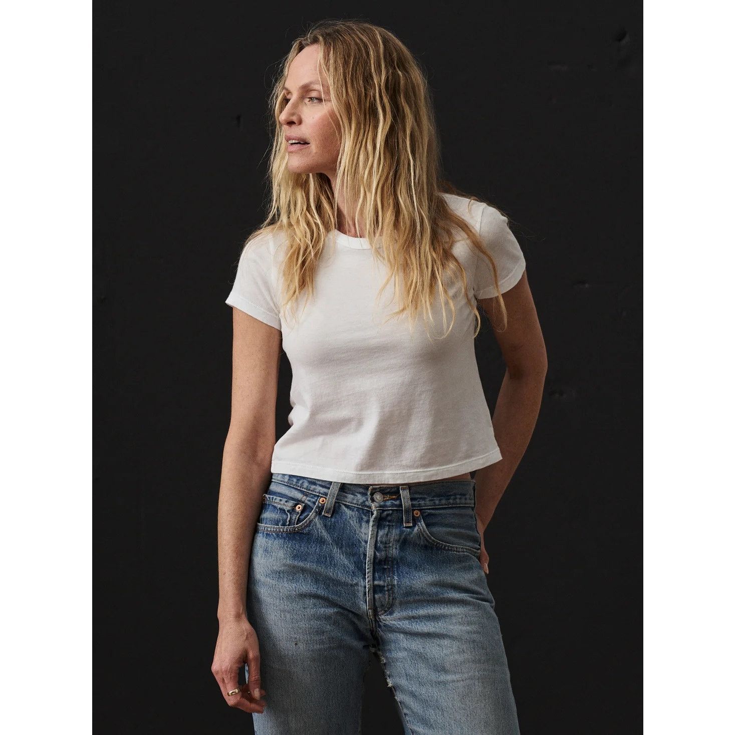 Buck Mason Women's Pima Cotton Boxy Tee T-Shirt In White, Women's — image 2 of 5