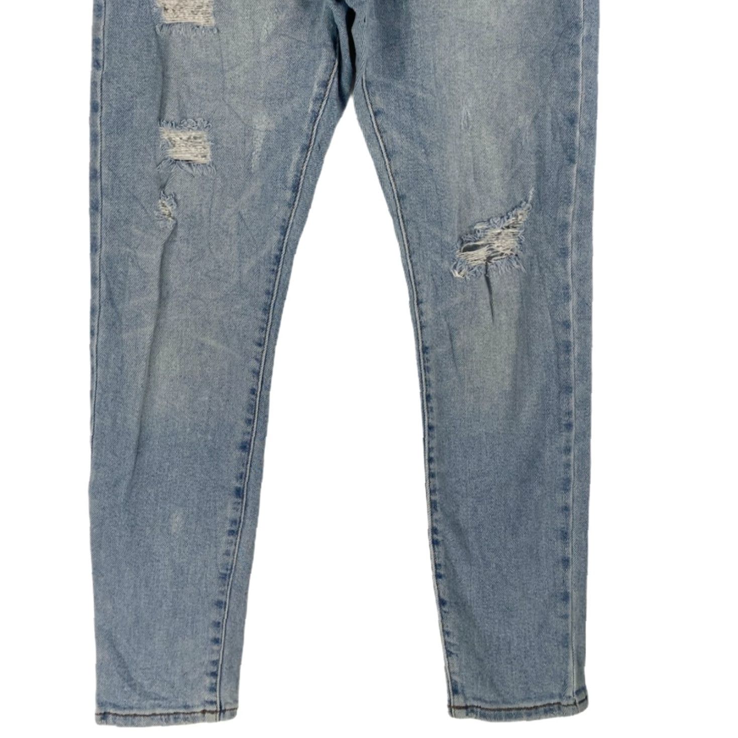 Forever 21 Forever 21 Womens Jeans Distressed Tapered Denim Blue High Rise 27 Regular 5-Pocket Womens Jeans Blue Size 27" / US 4 / IT 40 - 6 Thumbnail