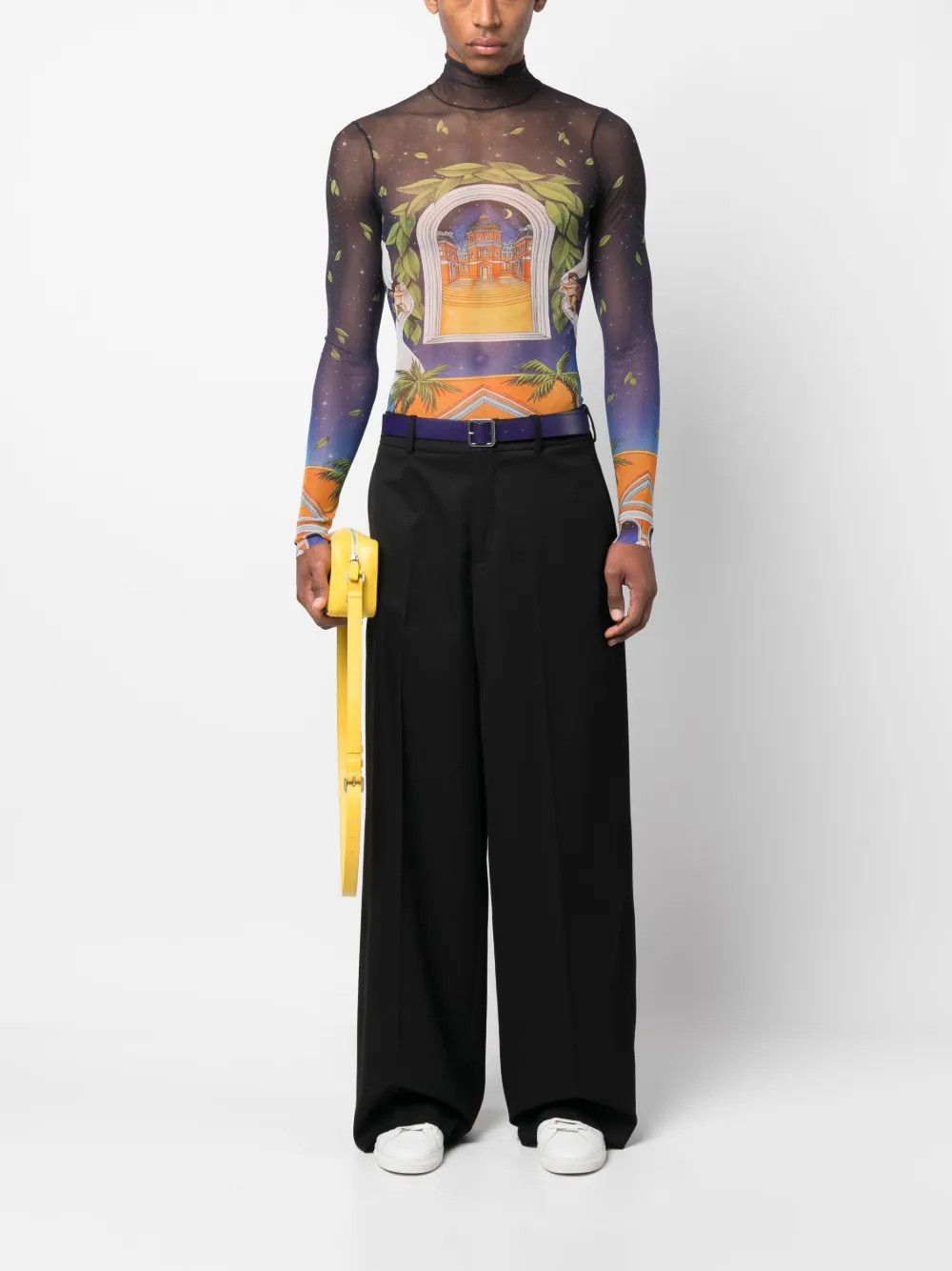 Casablanca o1mle0326 Printed Mesh Top in Multicolor Size US XS / EU 42 / 0 - 2 Thumbnail