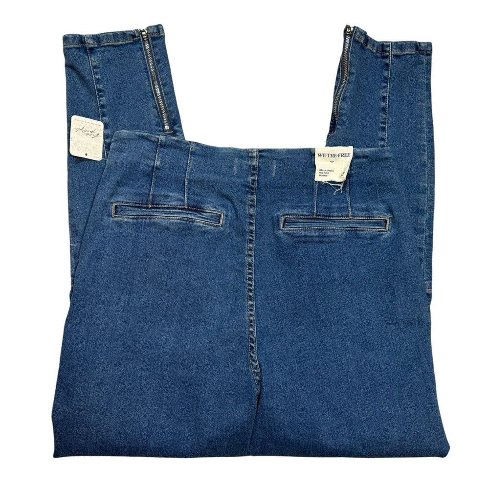 Free People NWT New $128 Free People We The Free Bella Moto Mid-Rise Sk Size 31" - 4 Thumbnail