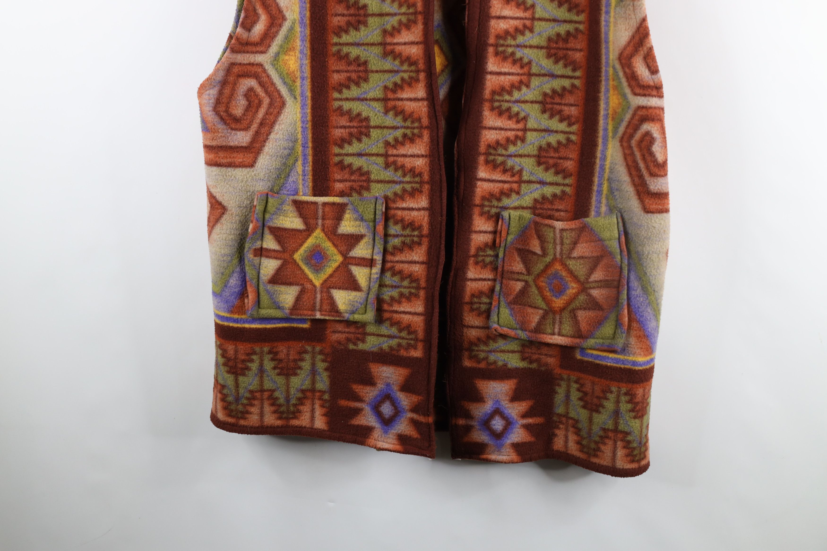 Vintage Vintage 90s Streetwear Southwestern Hooded Cardigan Vest Size XXL / US 16-18 / IT 52-54 - 3 Thumbnail