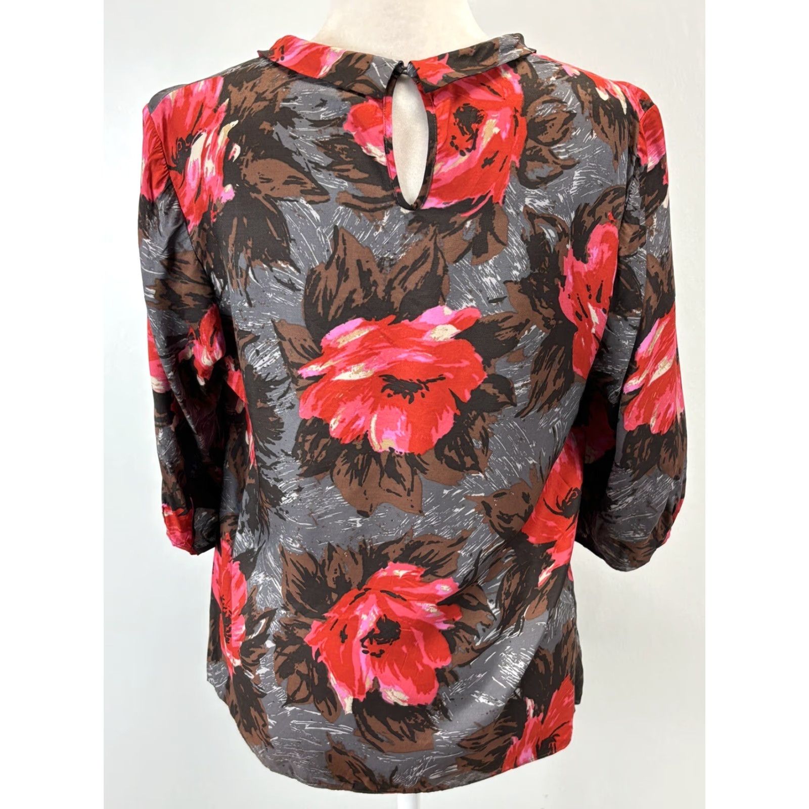 Boden Boden Shirt Women Size 12 Multicolor Floral Silk Blend Short Sleeve Womens Size XL / US 12-14 / IT 48-50 - 3 Thumbnail