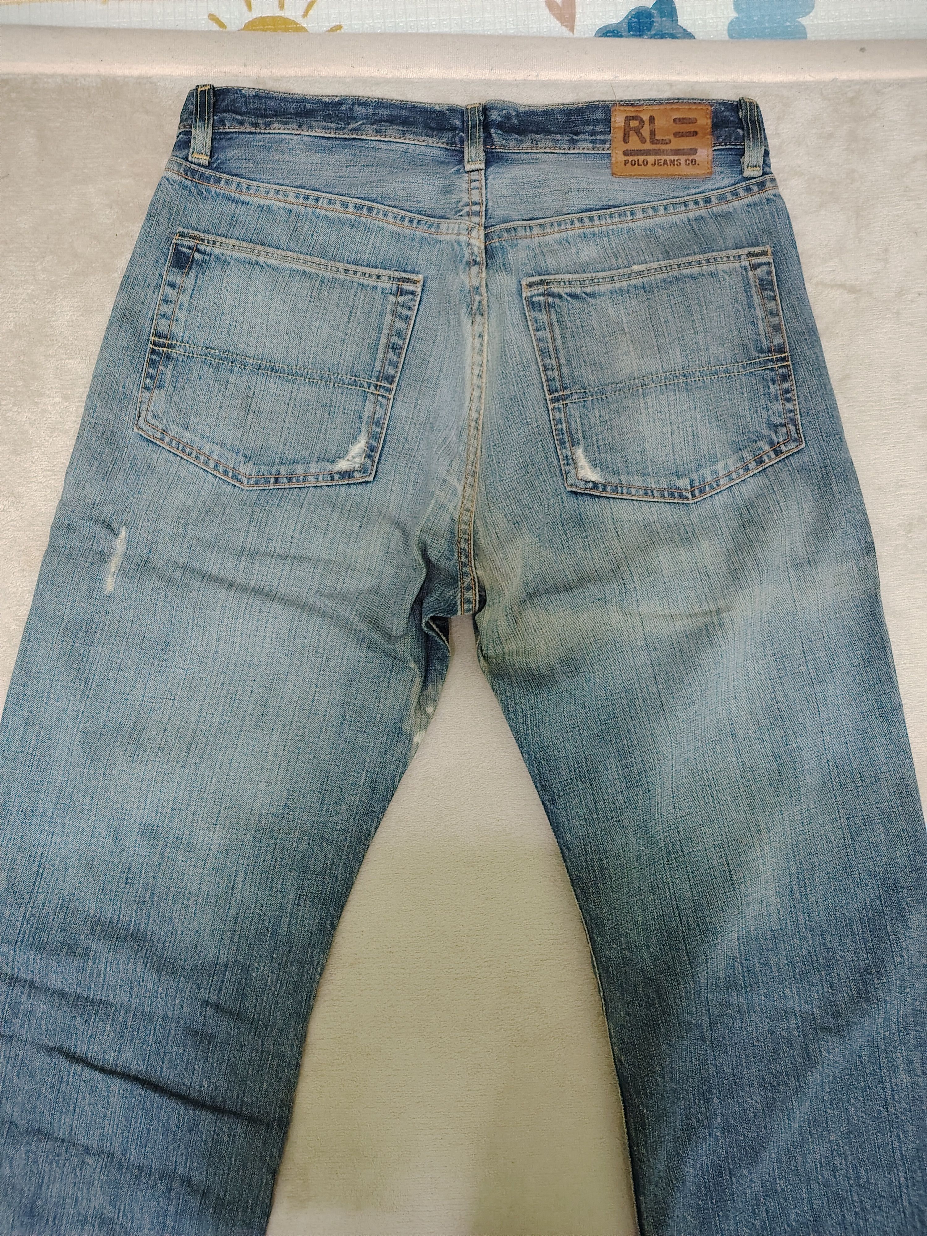 Polo Ralph Lauren Vtg Polo RRL Ralph Lauren Paint Splatter Denim Jeans Baggy Size US 32 / EU 48 - 7 Thumbnail