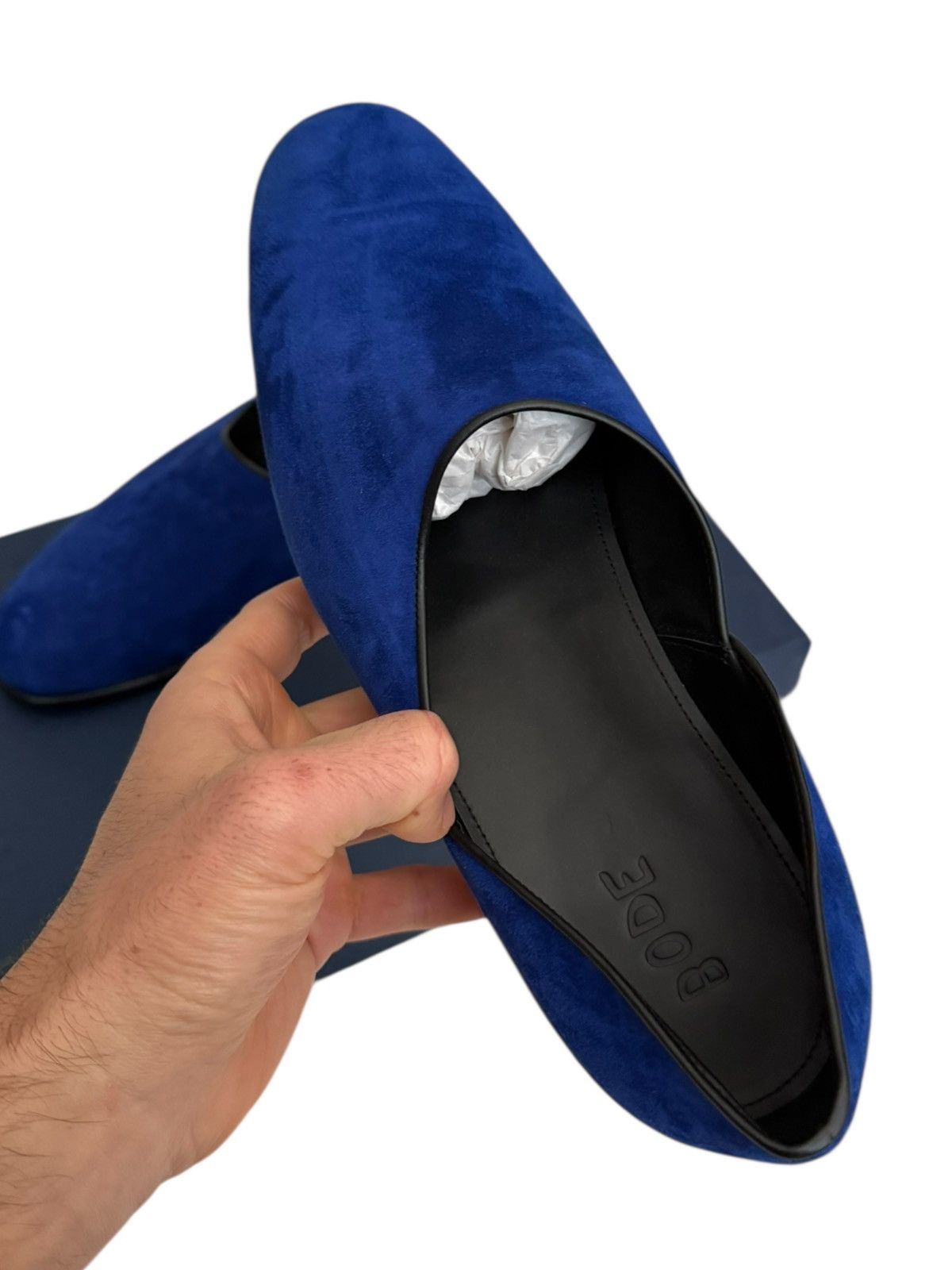 Bode Luxor Blue Suede Slip On Ballet Flat Heel Shoe Size US 9 / EU 42 - 9 Thumbnail