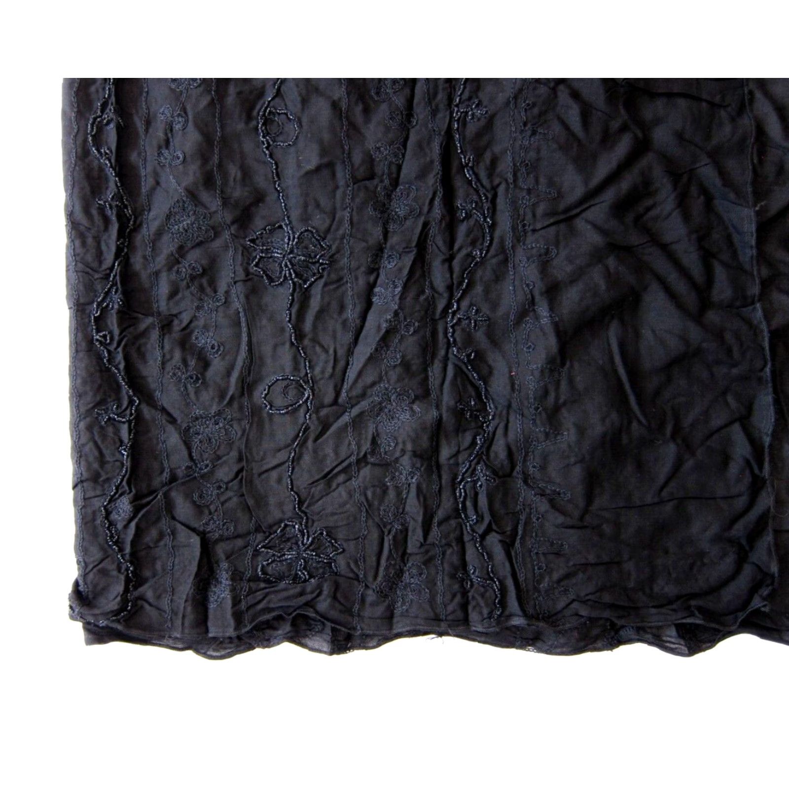 Vintage Cool Change Scarf Women Shawl Black Beaded Rectangle 100% Rayon One Size Size ONE SIZE - 4 Thumbnail
