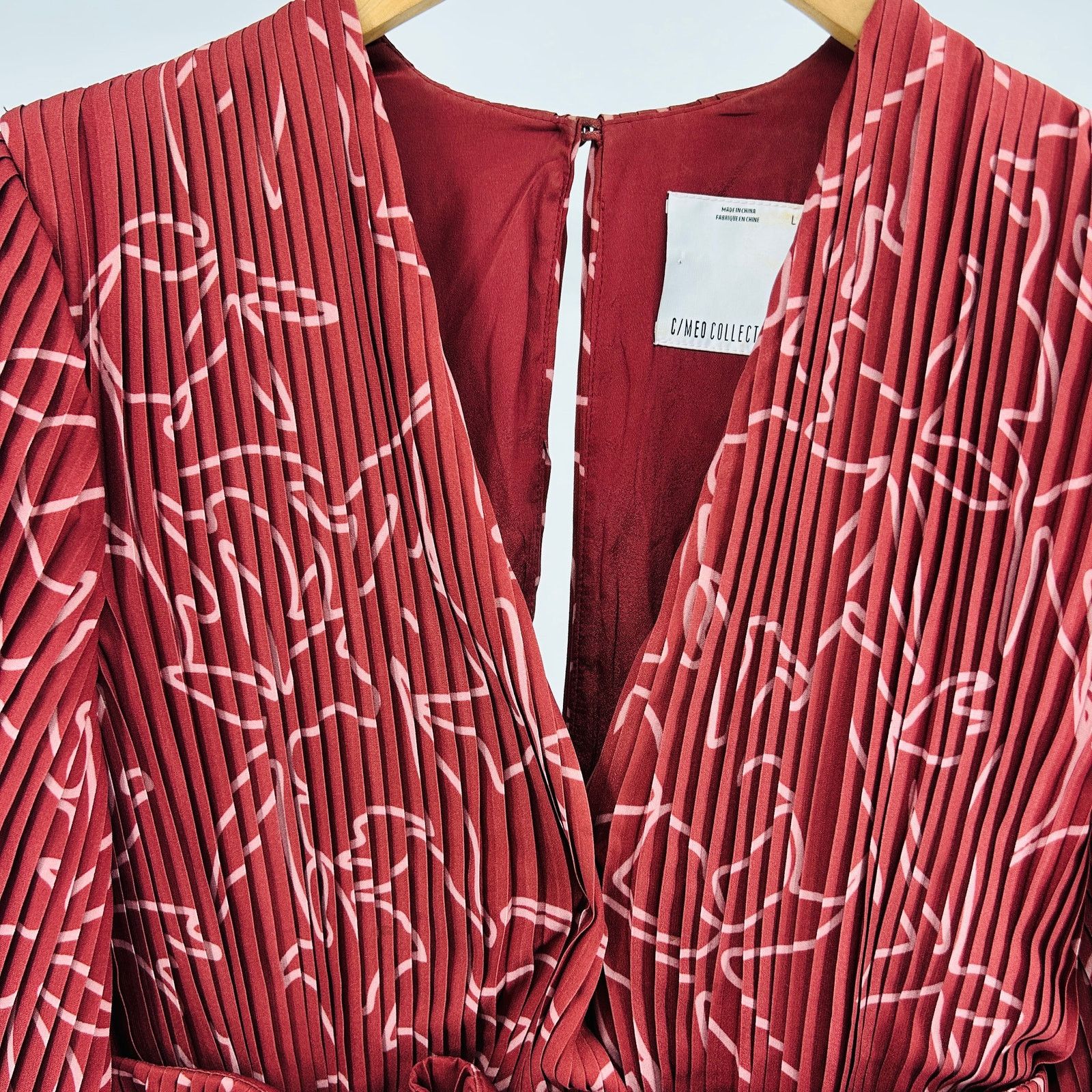 Other C/Meo Collective Red Dream Chaser Sexy Micro Pleat Playsuit Size 34" / US 12 / IT 48 - 2 Thumbnail