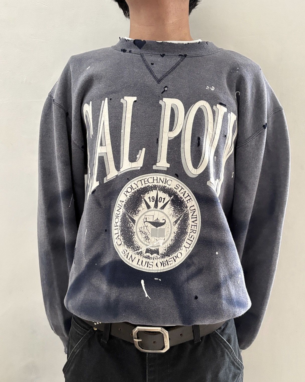 Russell Athletic CAL POLY Vintage THRASHED SWEATSHIRT Size US M / EU 48-50 / 2 - 1 Thumbnail
