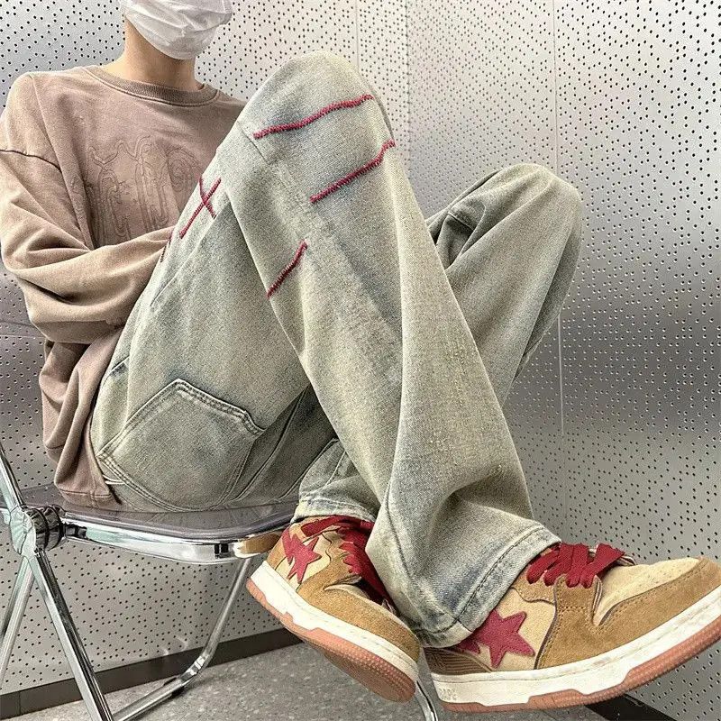 Japanese Brand Straight leg wide leg washed jeans Size US 32 / EU 48 - 5 Thumbnail