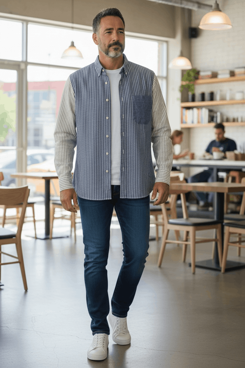 JW Anderson × Uniqlo Uniqlo x JW Anderson Striped Button Up Shirt Size US M / EU 48-50 / 2 - 7 Thumbnail