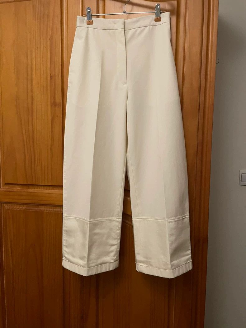 Jil Sander Jil Sander size 32 Beige Patchwork Satin Casual Pant Size 42" / US 20 - 1 Thumbnail