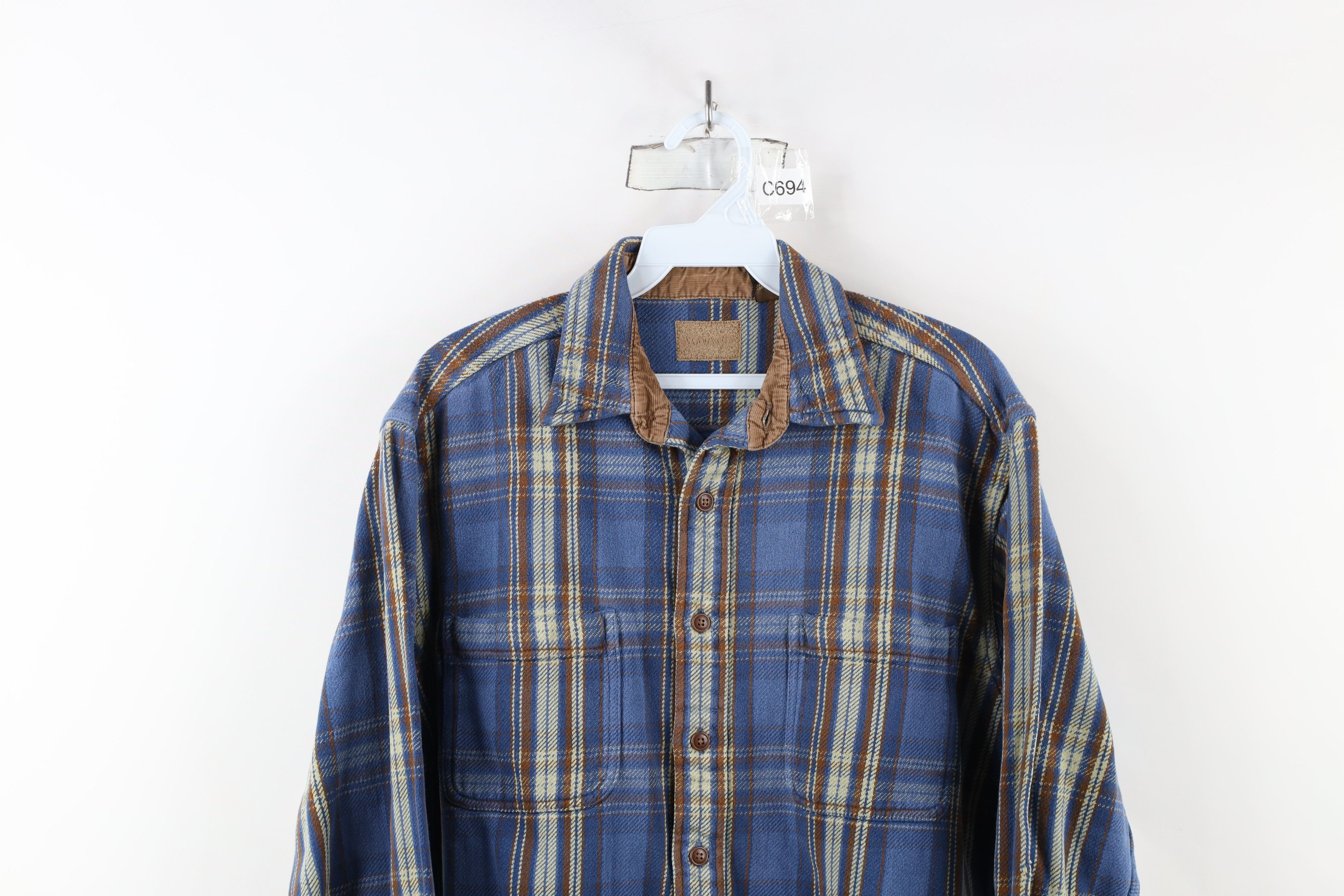 Vintage Vintage 90s Streetwear Heavyweight Flannel Button Shirt Size US M / EU 48-50 / 2 - 2 Thumbnail