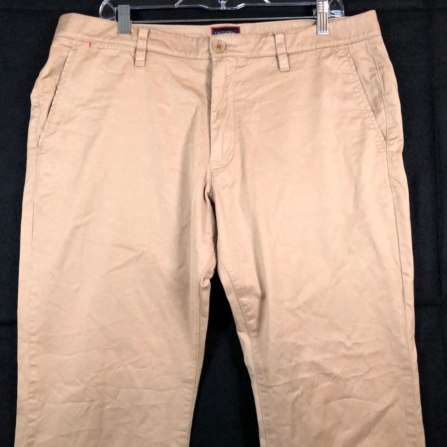 UNTUCKit UNTUCKit Mens Pants Tan Relaxed Fit Pima Cotton Blend Stretch 36x30 Chino Regular Inseam 29 Straight Front Pocket Slashes Casual Workwear Mens Size US 36 / EU 52 - 2 Thumbnail