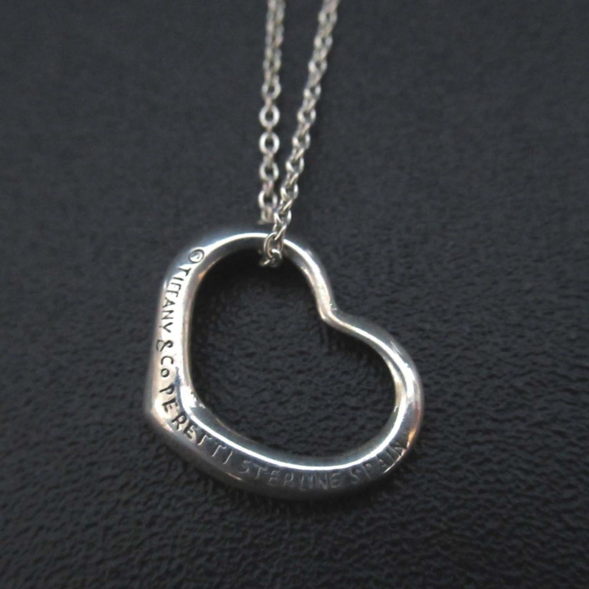 Tiffany & Co. Tiffany & Co. Vintage Elsa Peretti Open Heart Necklace Pendant in Sterling Silver, Old Stamp, Women's Size ONE SIZE - 1 Thumbnail