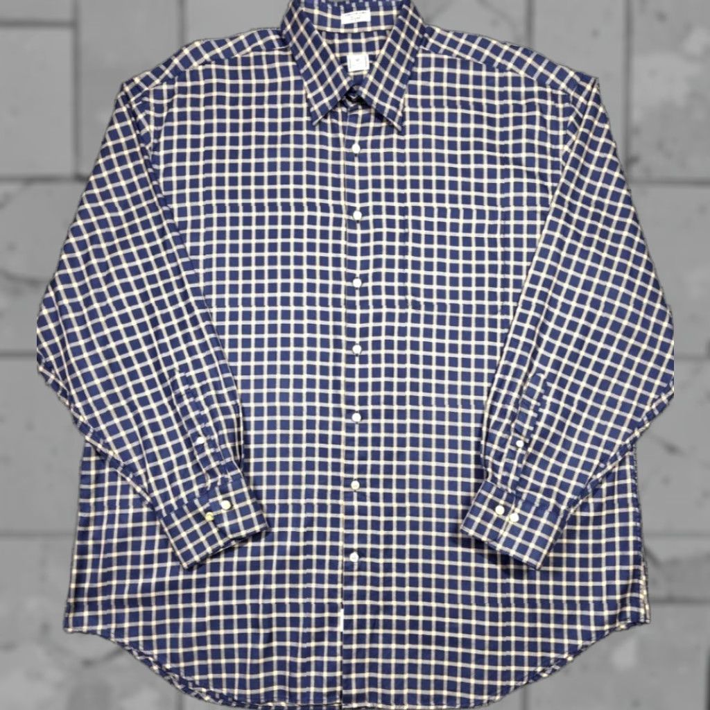 Peter Millar Peter Millar Parksville Blue Beige Check Long Sleeve Shirt 2XL Mens Button-Up Cotton Size US XXL / EU 58 / 5 - 1 Thumbnail