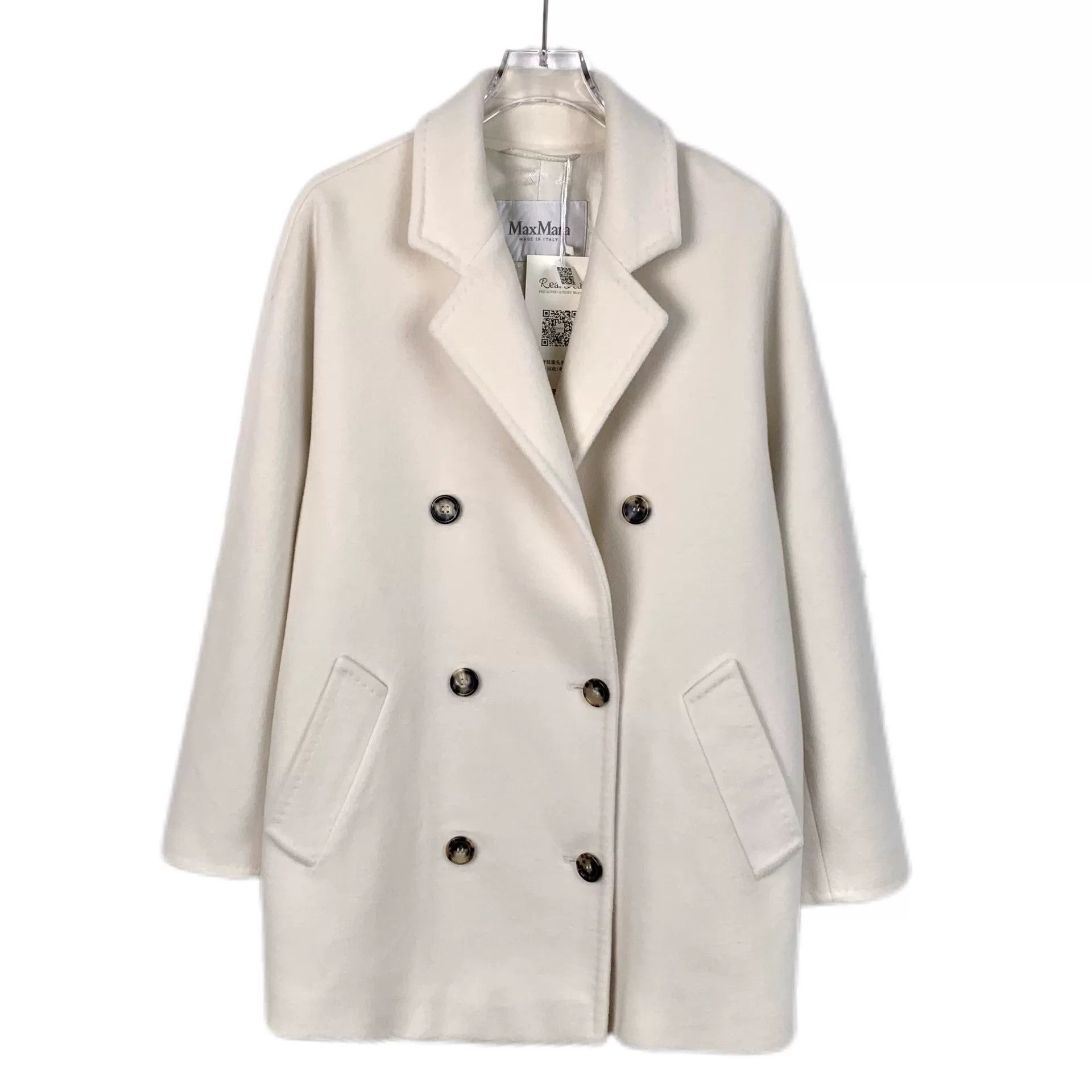 Max Mara Max Mara Wool White Coat XS Women Size XS / US 0-2 / IT 36-38 - 1 Thumbnail