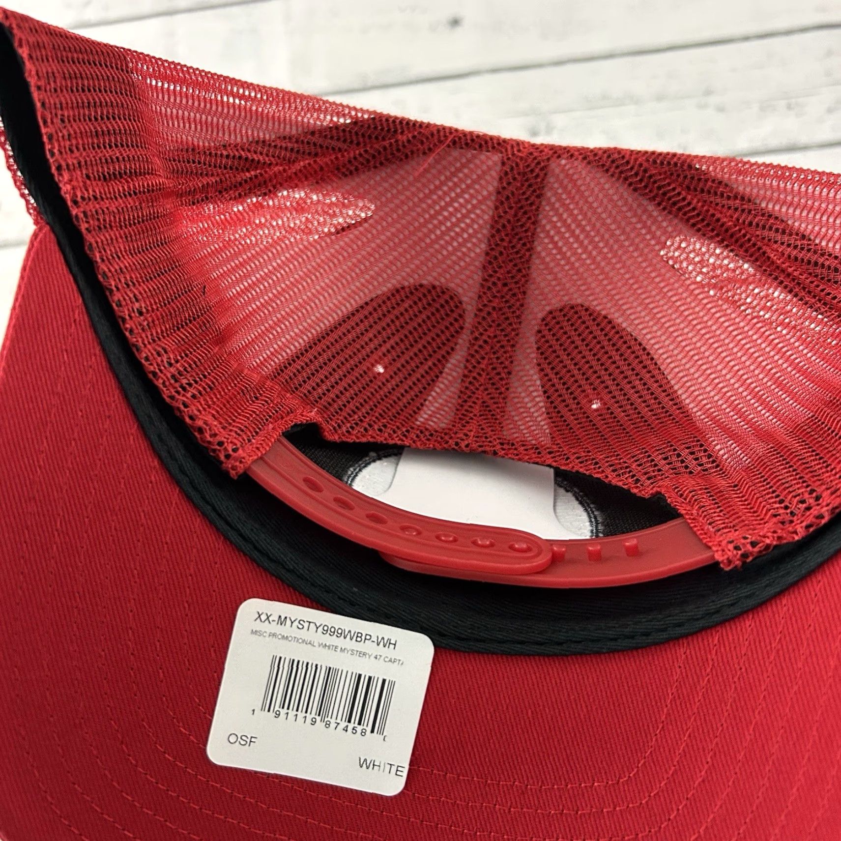 47 47 Brand Anaheim Angels Adjustable Snapback Trucker Hat Men's Red Size ONE SIZE - 4 Thumbnail