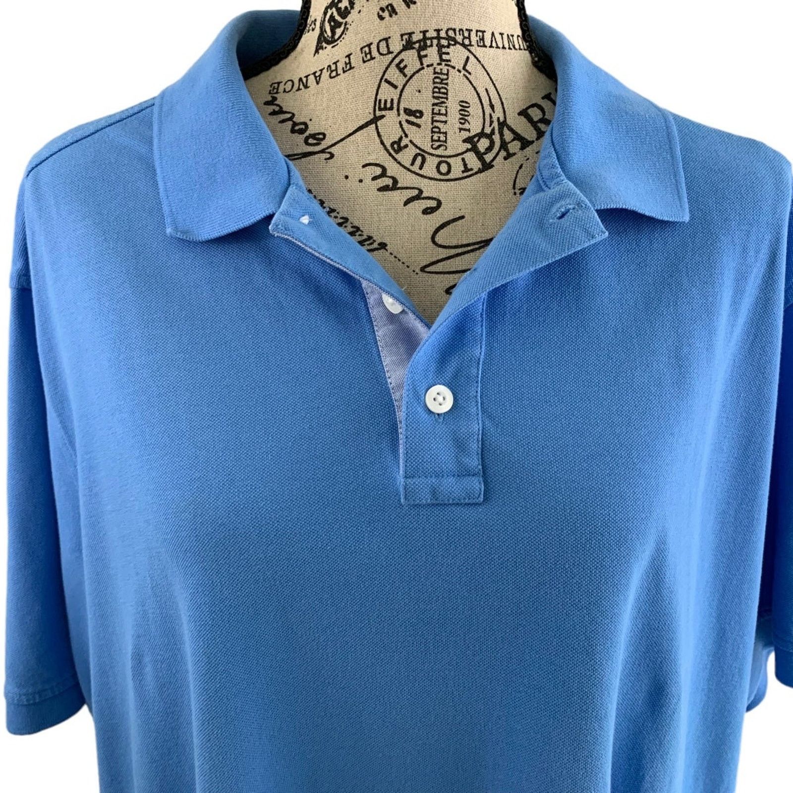 Nordstrom *Nordstrom Men’s Shop Polo XL Blue Pullover Soft 100% Cotton Size US XL / EU 56 / 4 - 2 Thumbnail