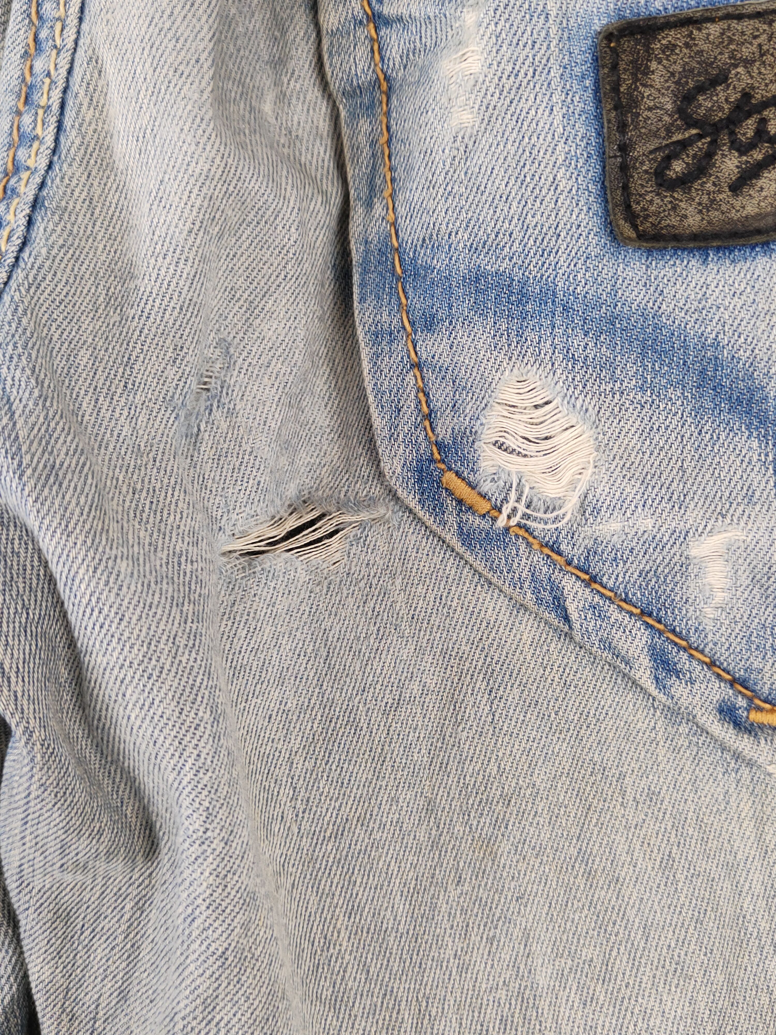 Stitch's Jeans Stitch's Blue selvedge Distressed Ripped Jeans #W1905 Size US 29 - 13 Thumbnail