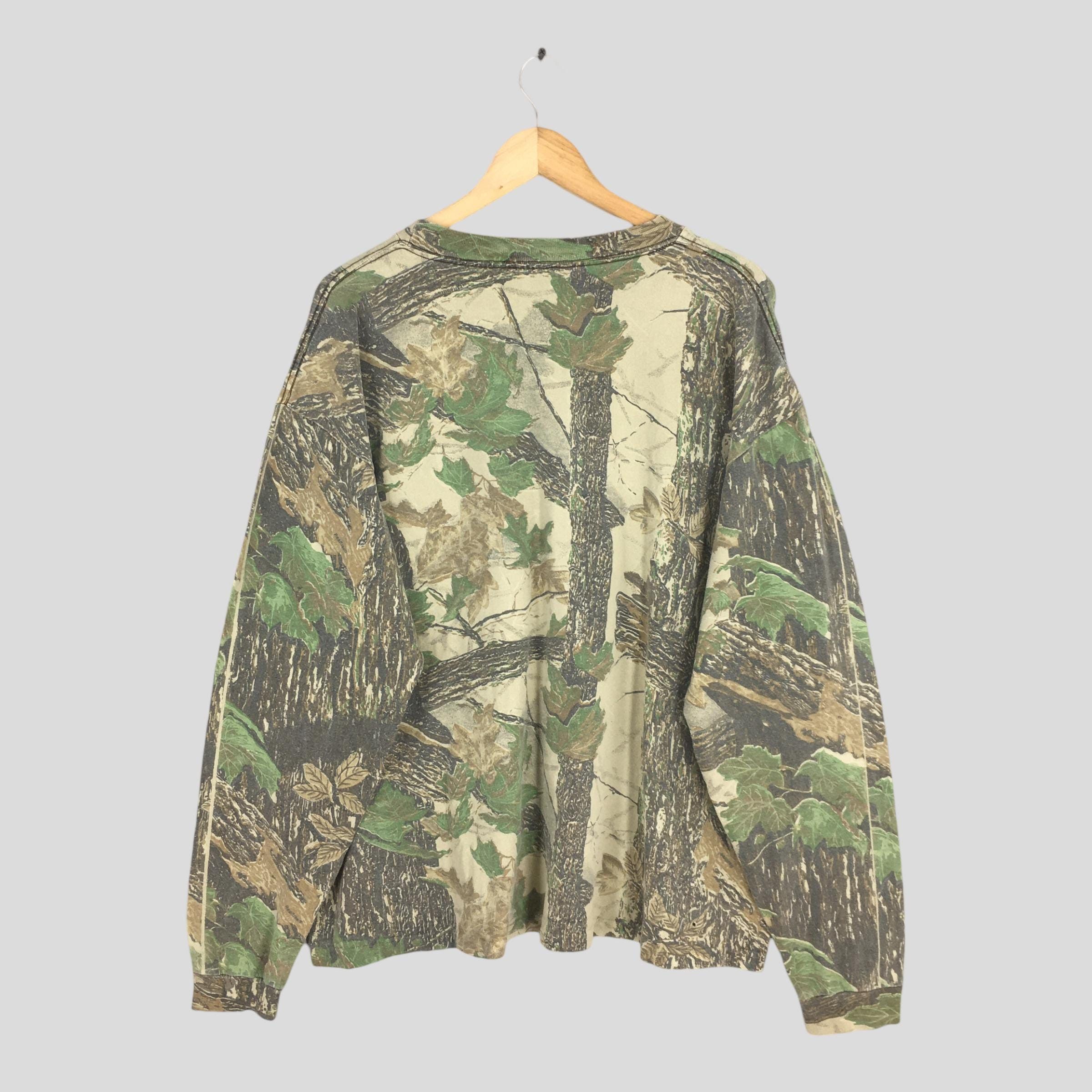 Mossy Oaks × Realtree × Vintage Vintage 90s Mossy Oak Tree Camo Long Sleeve Tshirt 2XLarge Size US XXL / EU 58 / 5 - 6 Thumbnail
