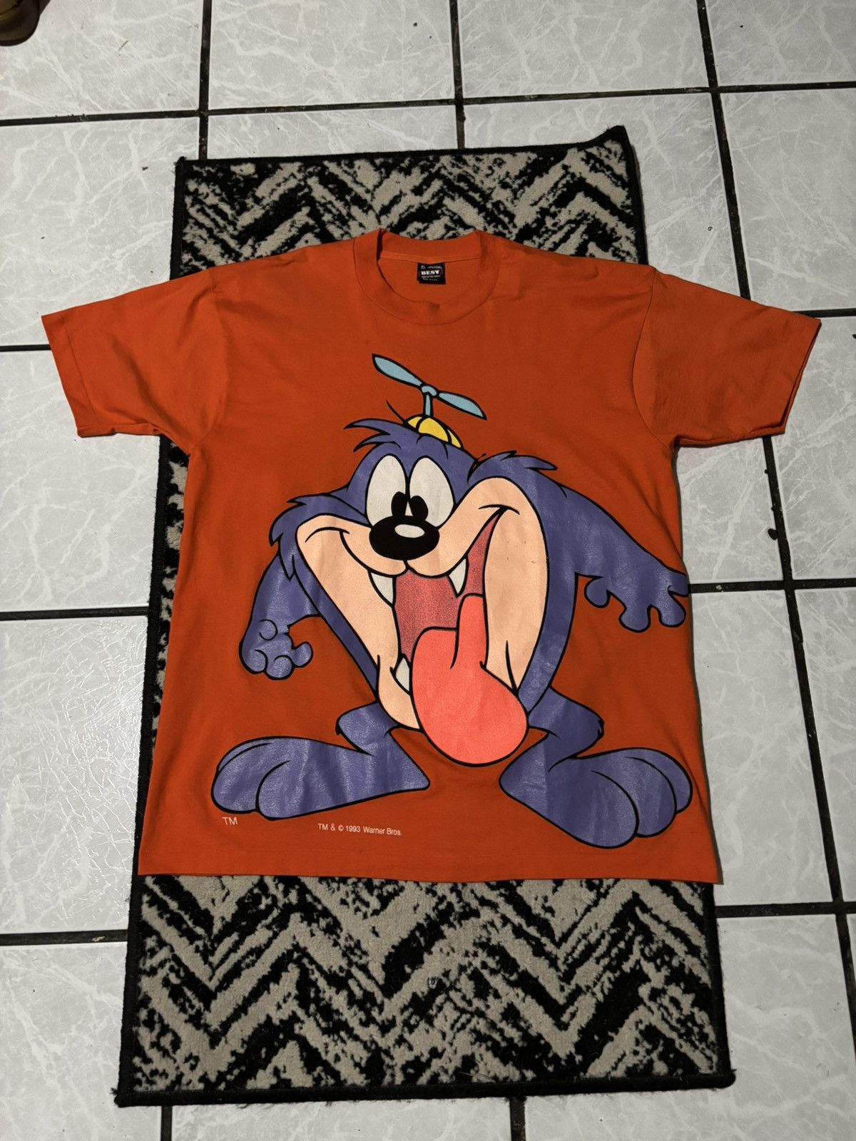 Vintage × Warner Bros Vintage Dizzy Tiny Toons 1993 Big Print Size US XL / EU 56 / 4 - 1 Thumbnail