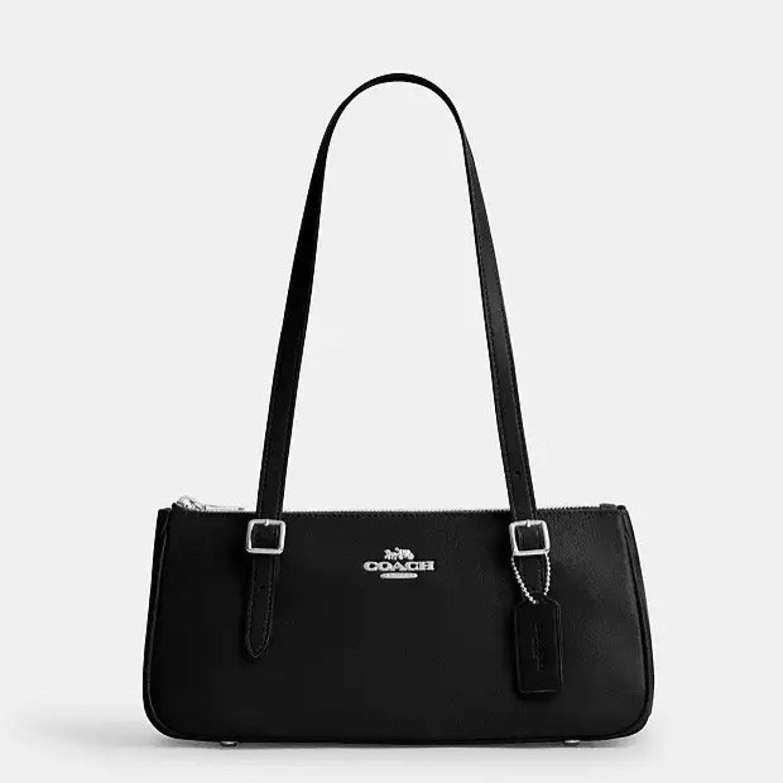 Coach NWT Coach Asher Shoulder Bag CBJ05 Glazed Leathe Black Size ONE SIZE - 7 Thumbnail