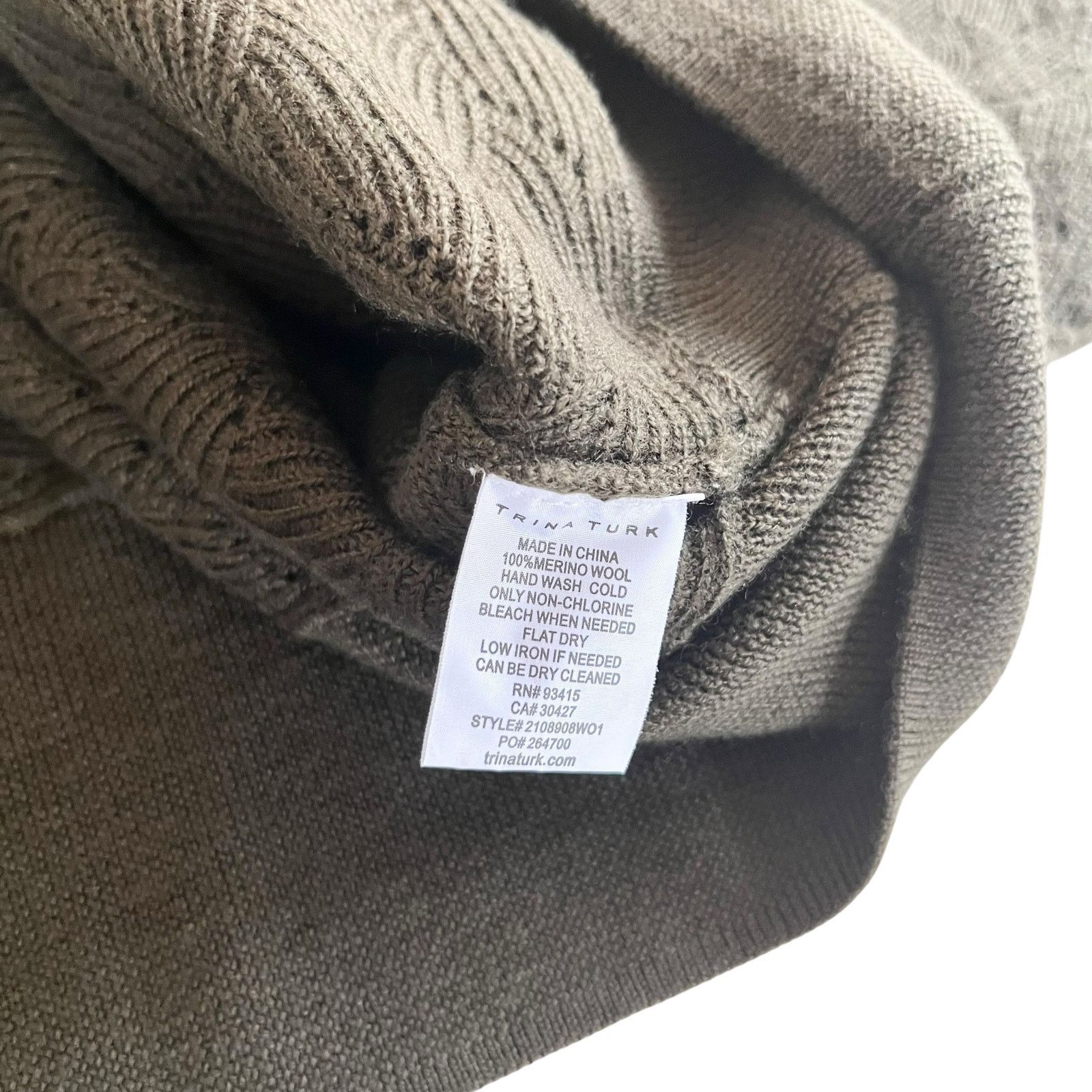 Trina Turk Trina Turk Halima Blouson Knit Cypress Green Wool Sweater Size L / US 10 / IT 46 - 10 Thumbnail