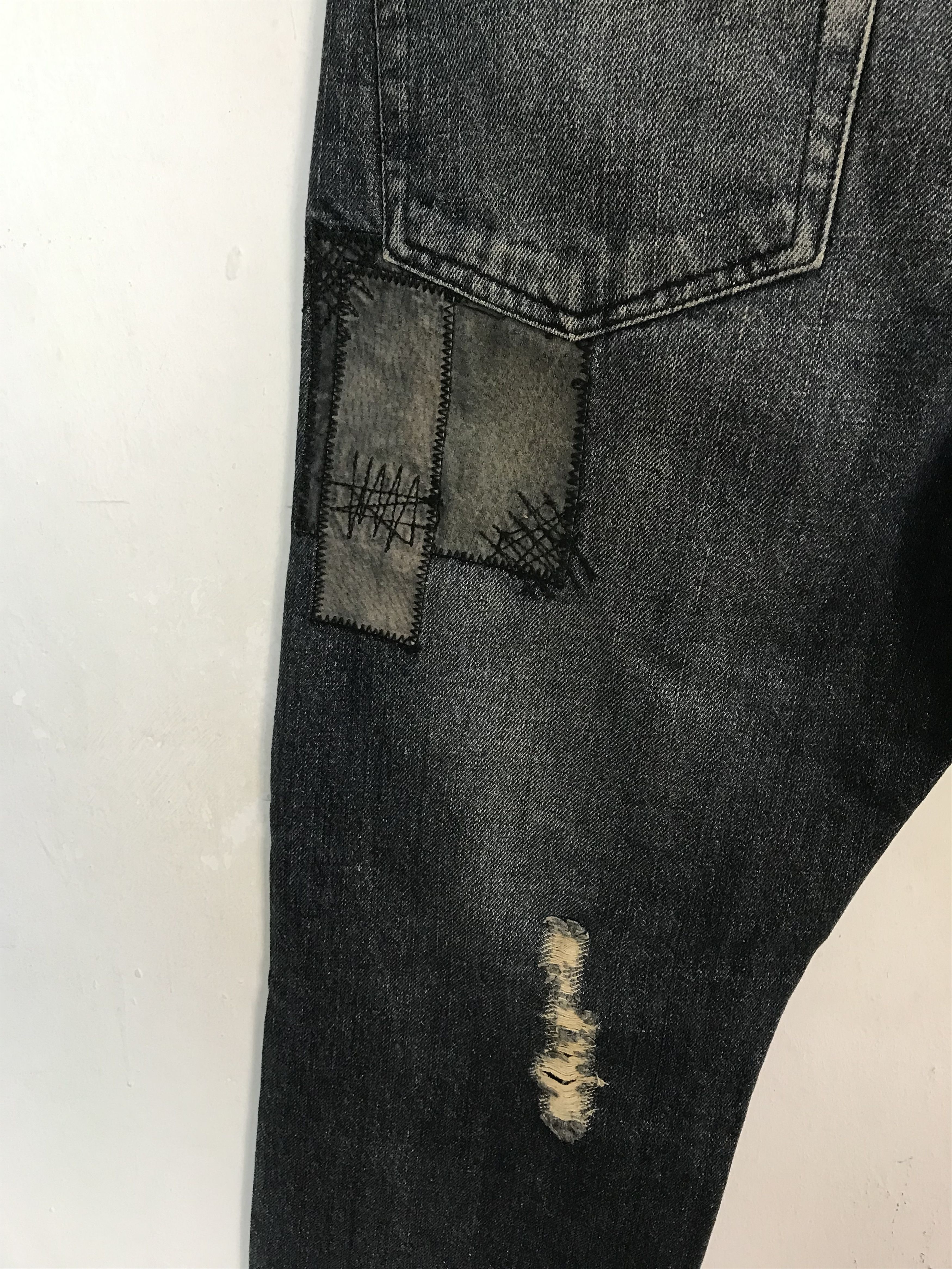 Other Solberry Distressed Art Patchworks Indigo Denim Jeans Size US 32 / EU 48 - 7 Thumbnail