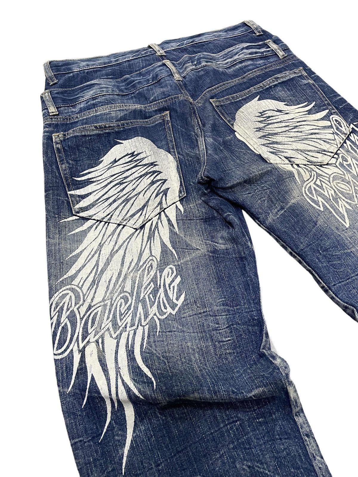 Hysteric Glamour × Japanese Brand 🪽 BackForth Japan Goth Wing Double Waist Loose Jeans Size US 32 / EU 48 - 16 Thumbnail
