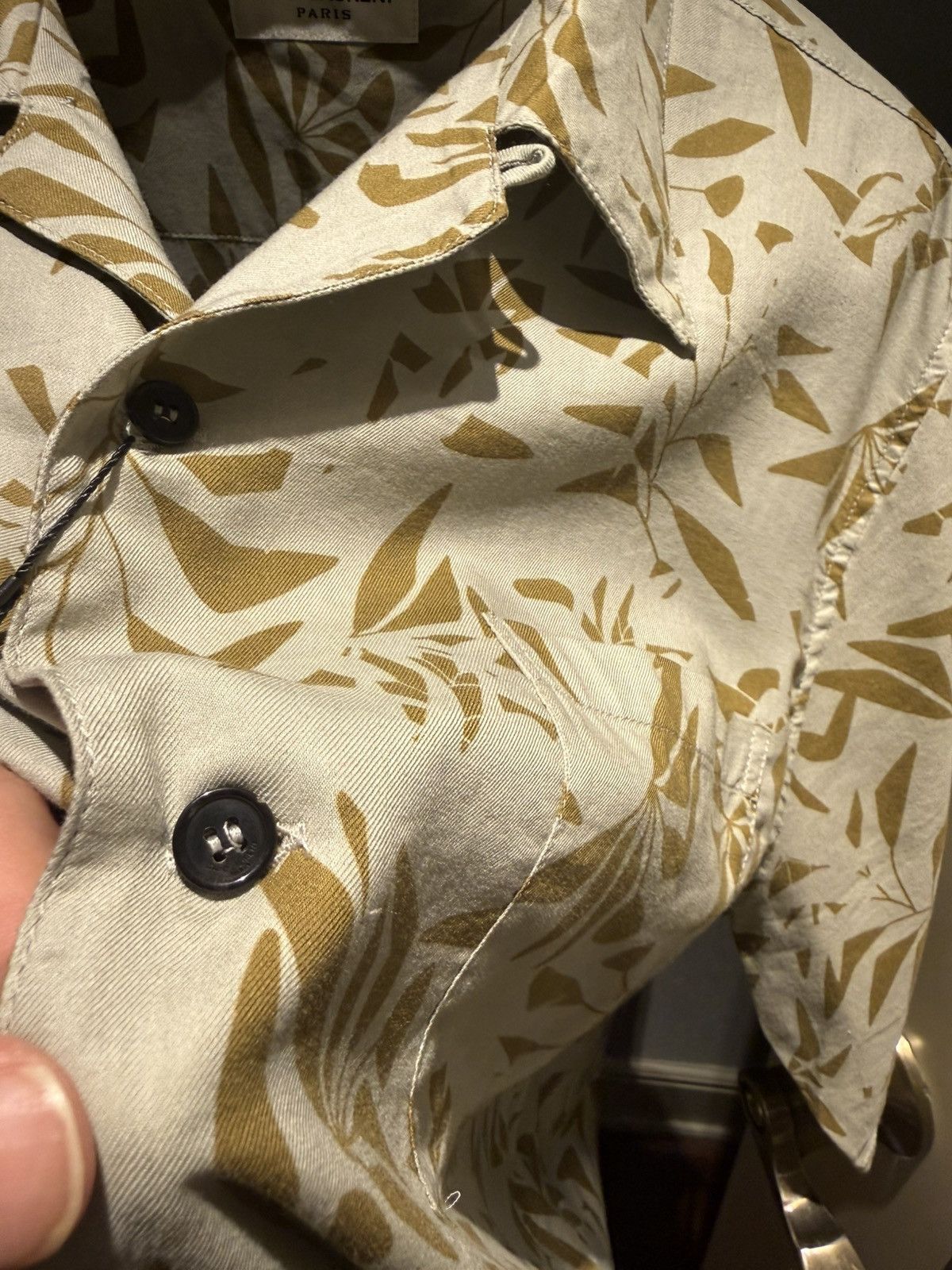 Saint Laurent Paris lyocell and cotton blend leaves print bowling shirt size L Size US L / EU 52-54 / 3 - 8 Thumbnail
