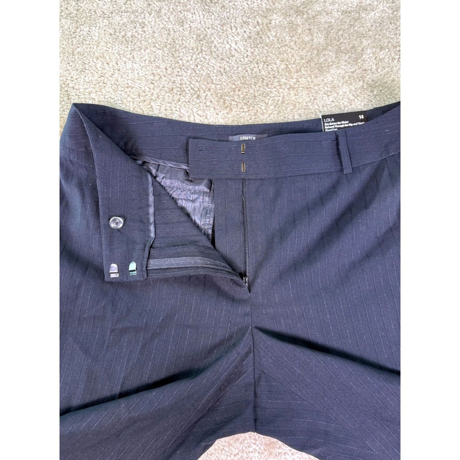 Vintage Style & Co Dress Pants Womens 14 Striped Flared Leg Career NEW Size 24" / US 00 / IT 34 - 3 Thumbnail