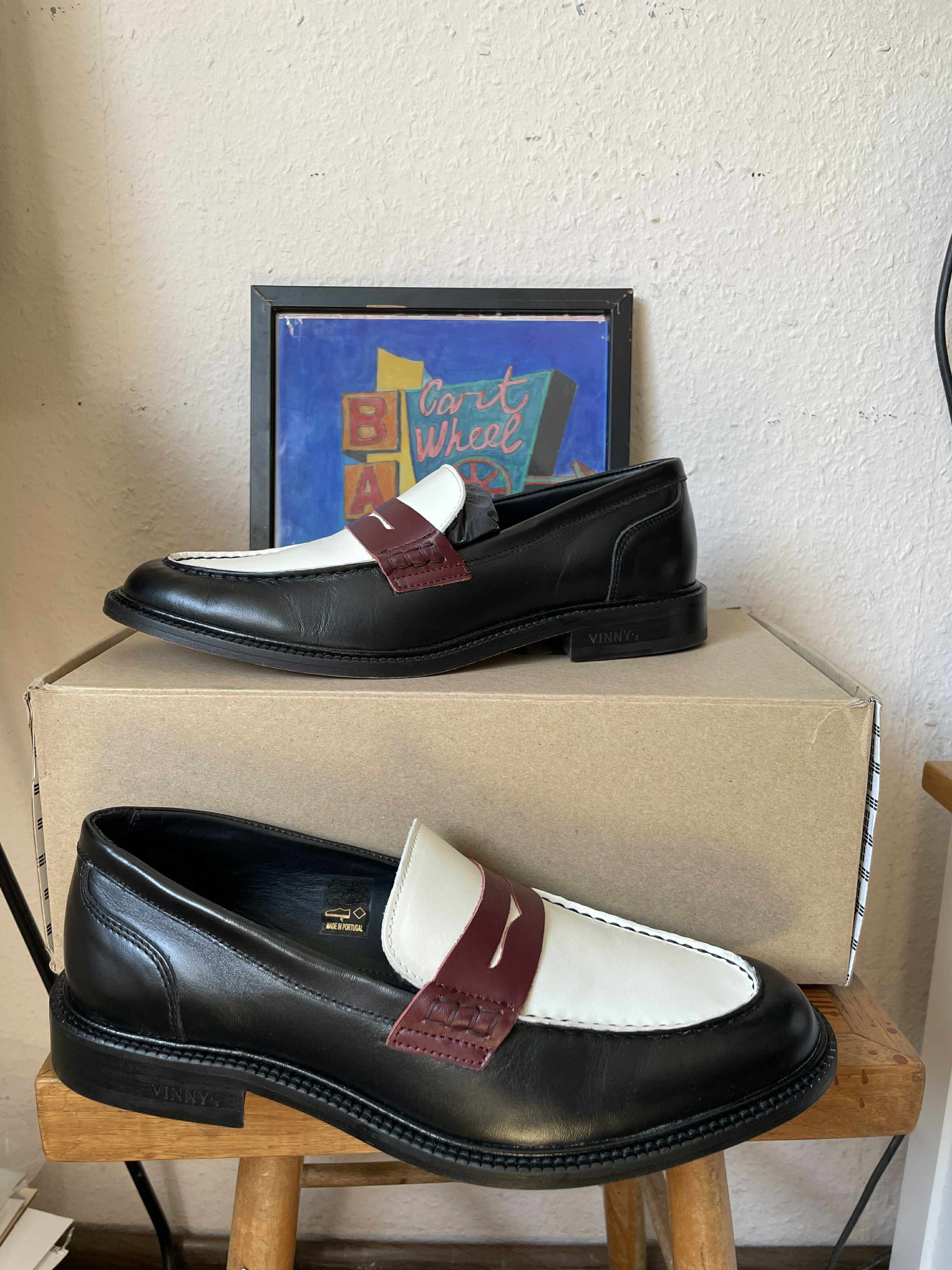 VINNY's Vinnys Loafers Luxe Black Mens Shoes Leather Size EU 42 US9 Size US 9 / EU 42 - 9 Thumbnail