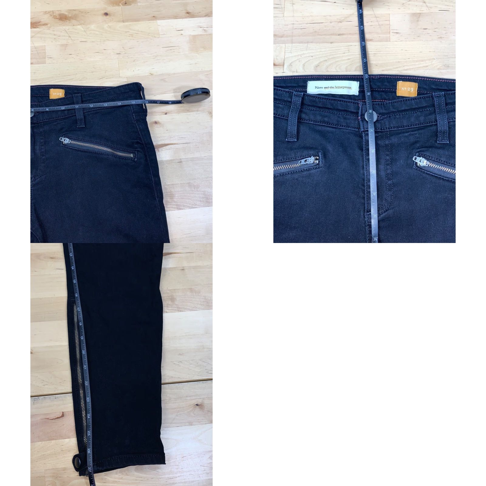 Vintage Pilcro and the Letterpress Jeans Sz 29 Black Ankle Zipper Pockets Casual Womens Regular 29 Black Ankle Zipper Pockets Pilcro Jeans 29 Women Size 29" - 8 Thumbnail