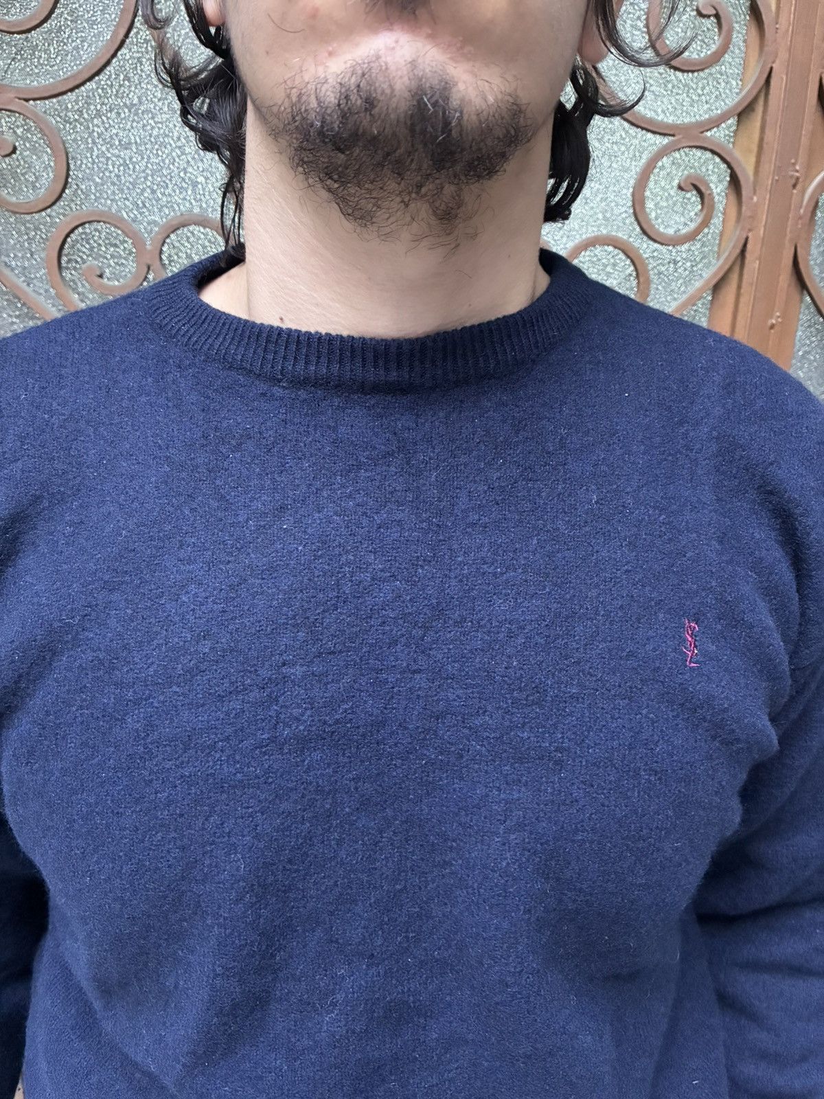 Yves Saint Laurent YVE SAINT LAURENT PURE WOOL KNITTED JUMPER Size US L / EU 52-54 / 3 - 4 Thumbnail