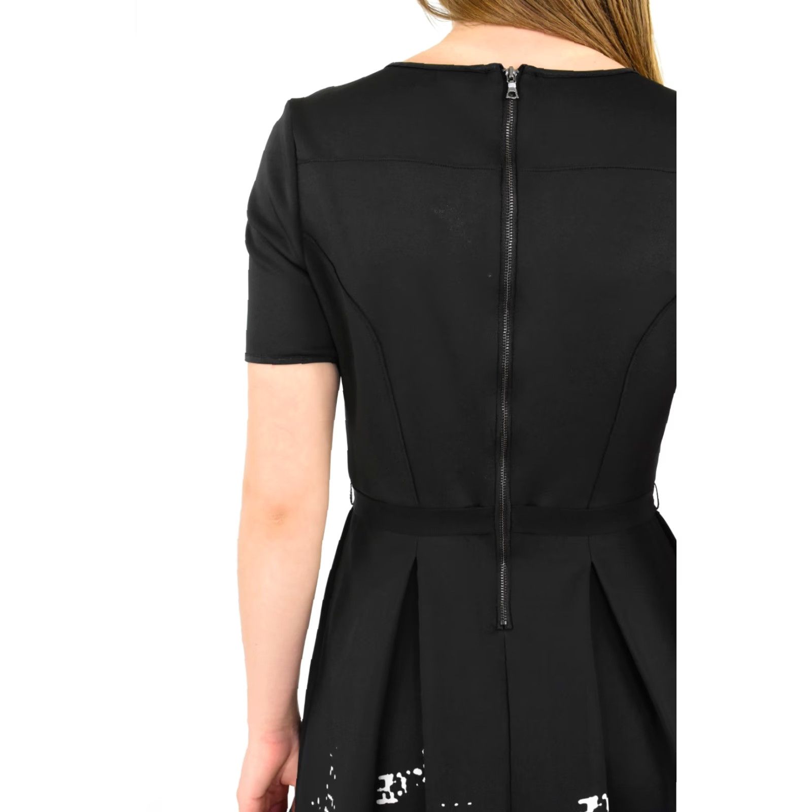slim fit dress slacks Tahari ASL High Tie Neck Sleeveless Multi Print Fit & Flare Satin Dress Caper Multi / 6 main image 0