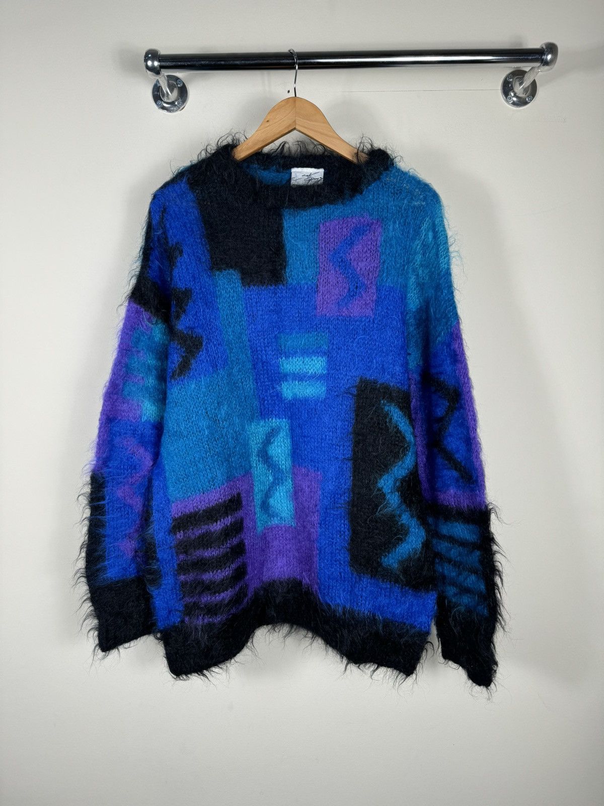 Japanese Brand × Vintage Mohair Avant Garde Vintage England Sweater Size US XL / EU 56 / 4 - 1 Thumbnail