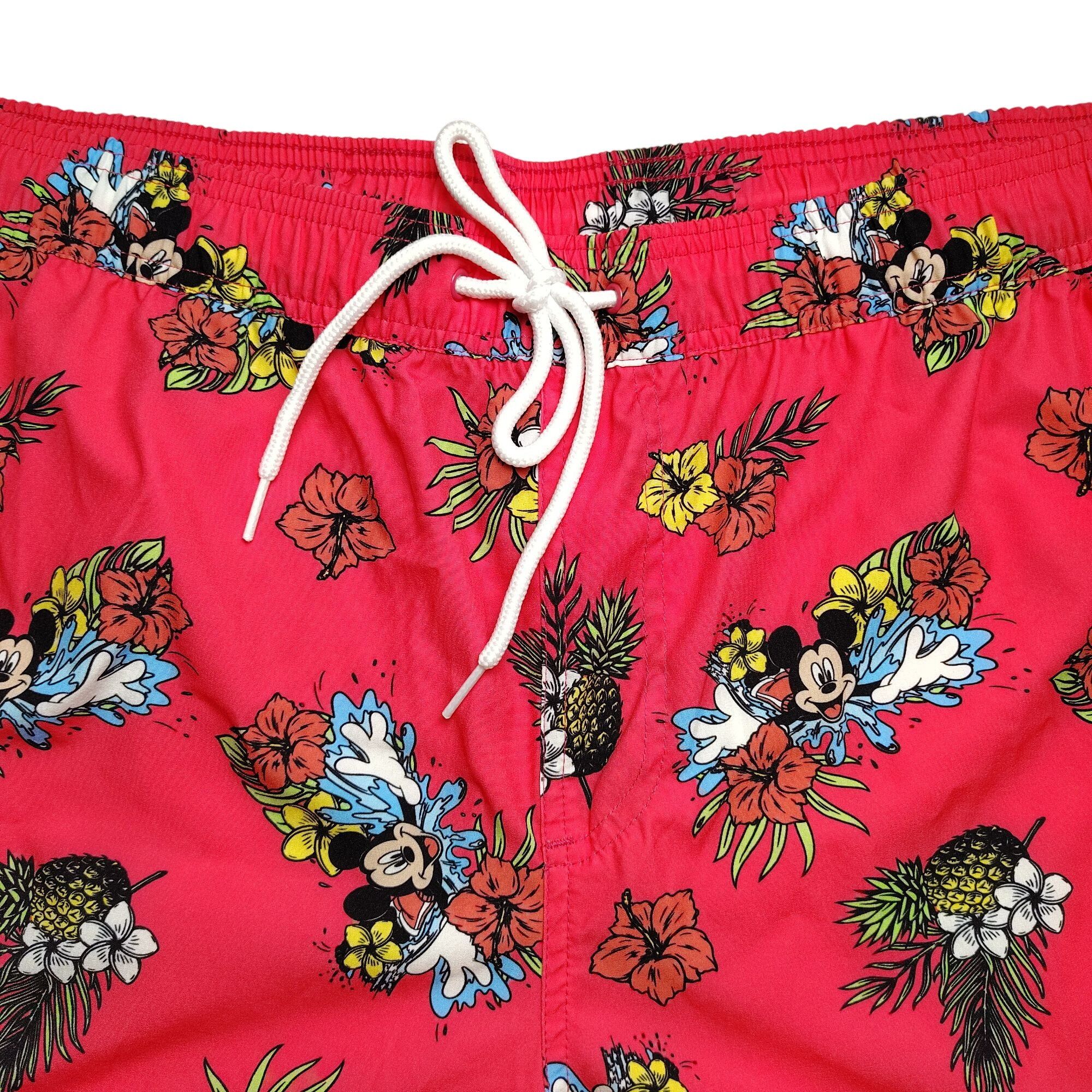 Disney Disney Mickey Mouse Mens XL Pink Tropical Floral Swim Trunks Size US 42 / EU 58 - 3 Thumbnail