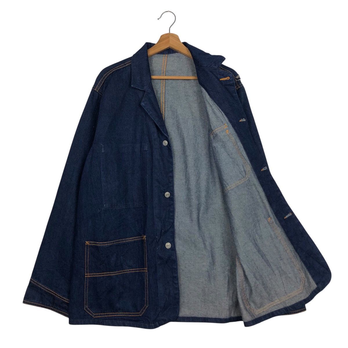 Japanese Brand 📌Vintage Indigo Denim Work Jacket Unbranded Issey Miyake Size US L / EU 52-54 / 3 - 13 Thumbnail