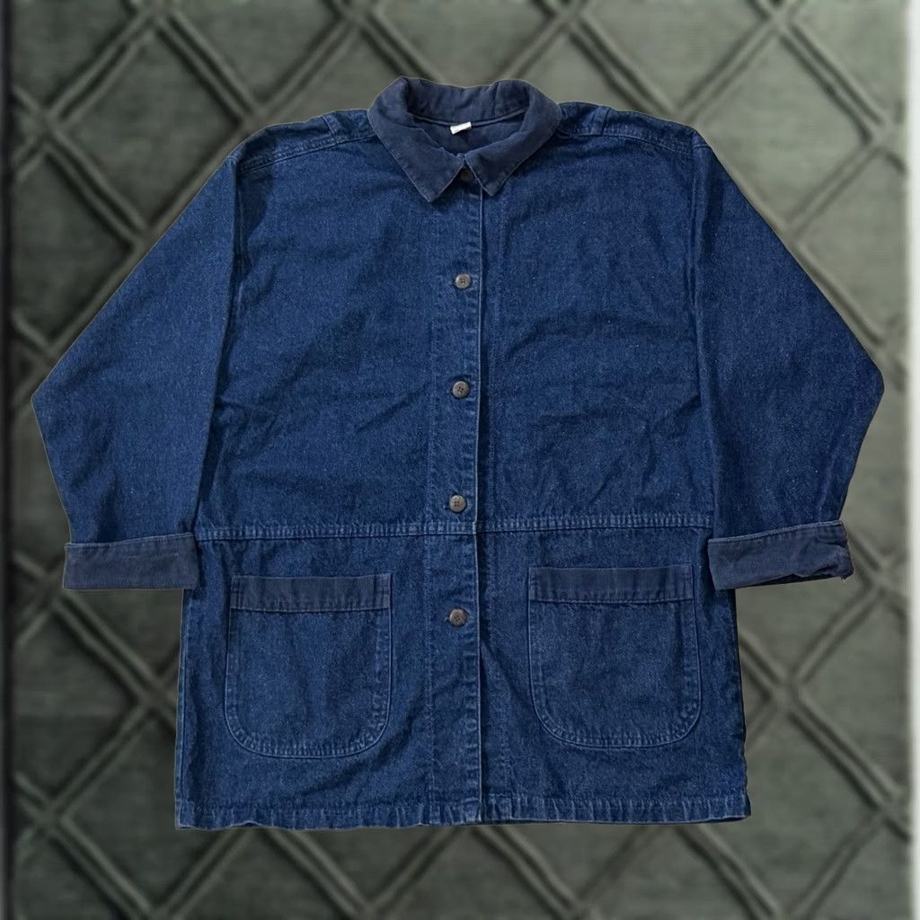 Vintage VINTAGE Osh Kosh B’Gosh Denim/Corduroy Engineer Jacket XL Men Blue 80s USA Bomber Jacket Size US XL / EU 56 / 4 - 1 Thumbnail